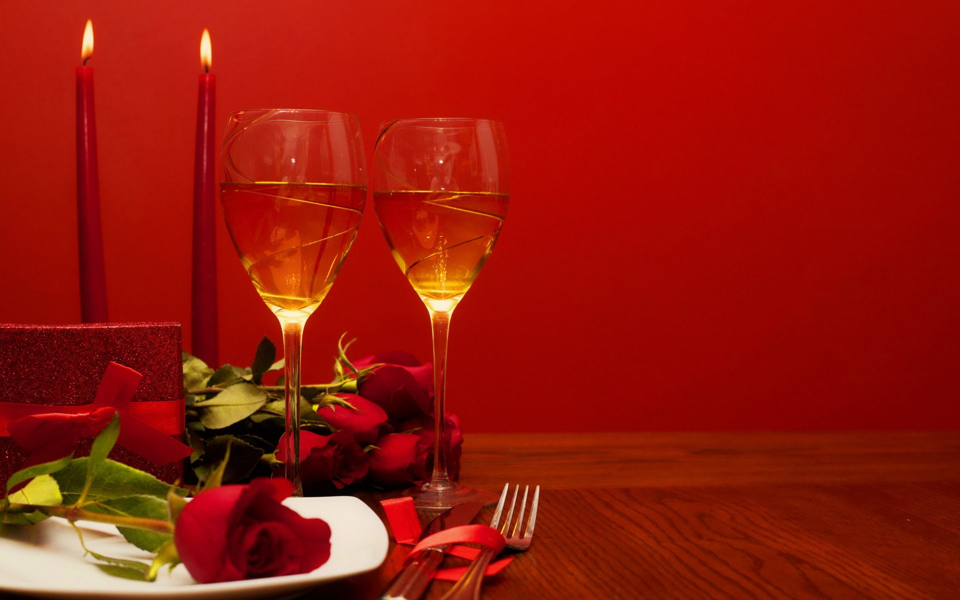 Wine, Rose, Candle, 1080P, Food, HD Wallpaper