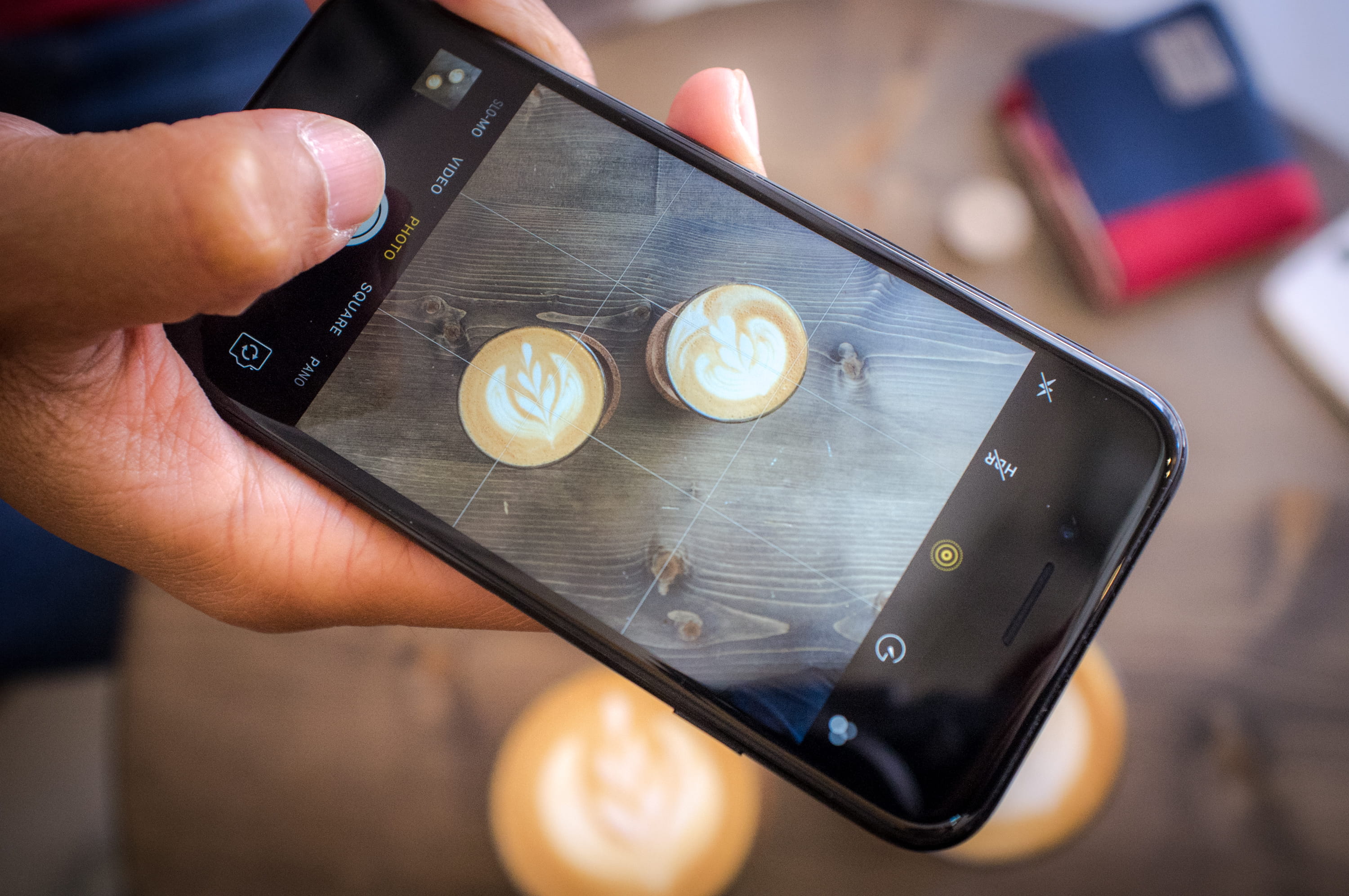 iphone, working, technology, finger, adult, one person, hand, indoors, human body part, high angle view, urban coffee roaster, holding, men, instagram, HD Wallpaper