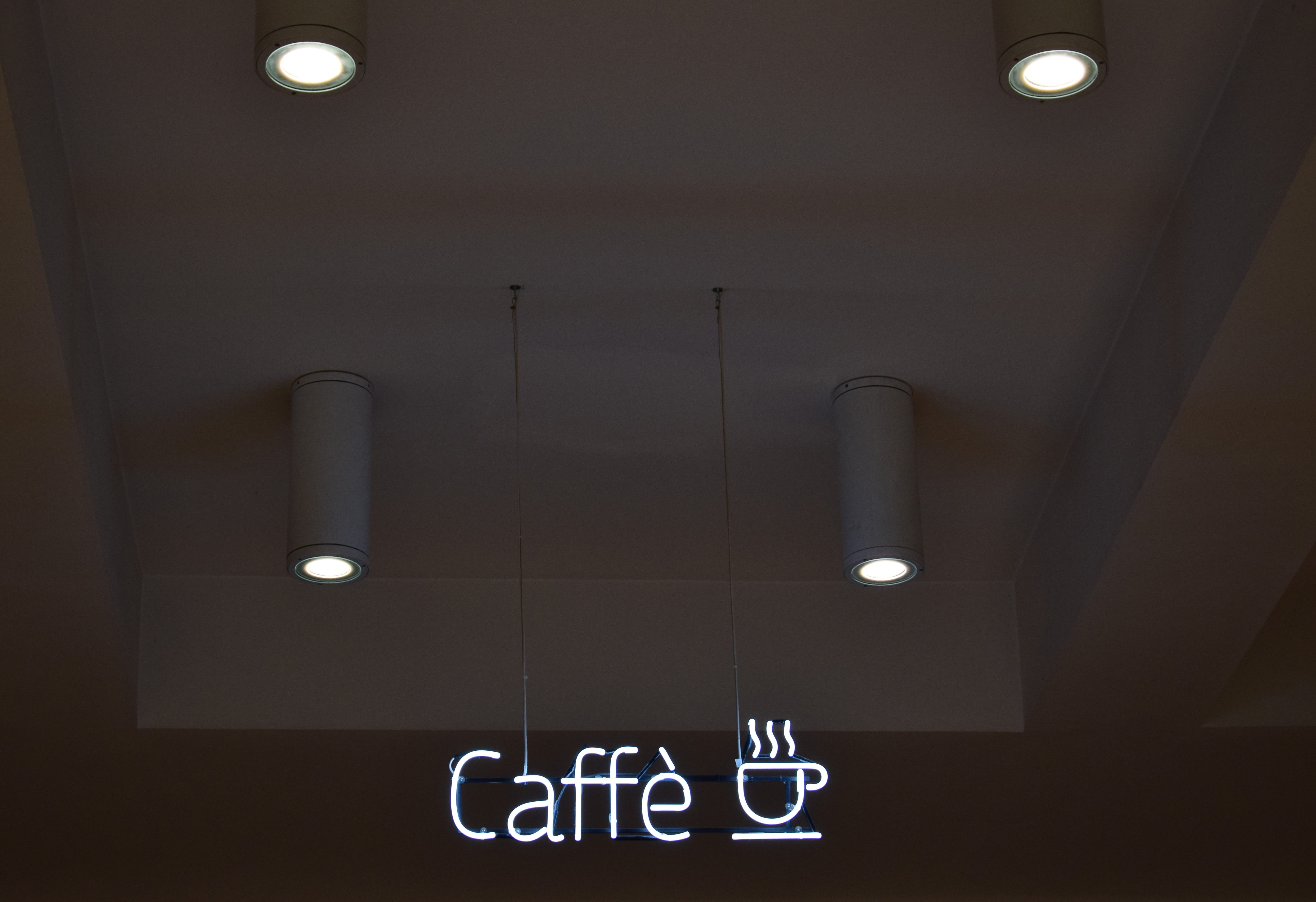 communication, architecture, low angle view, lamp, ceiling, door, no people, design, light fixture, public restroom, built structure, store, 5K, glowing, HD Wallpaper