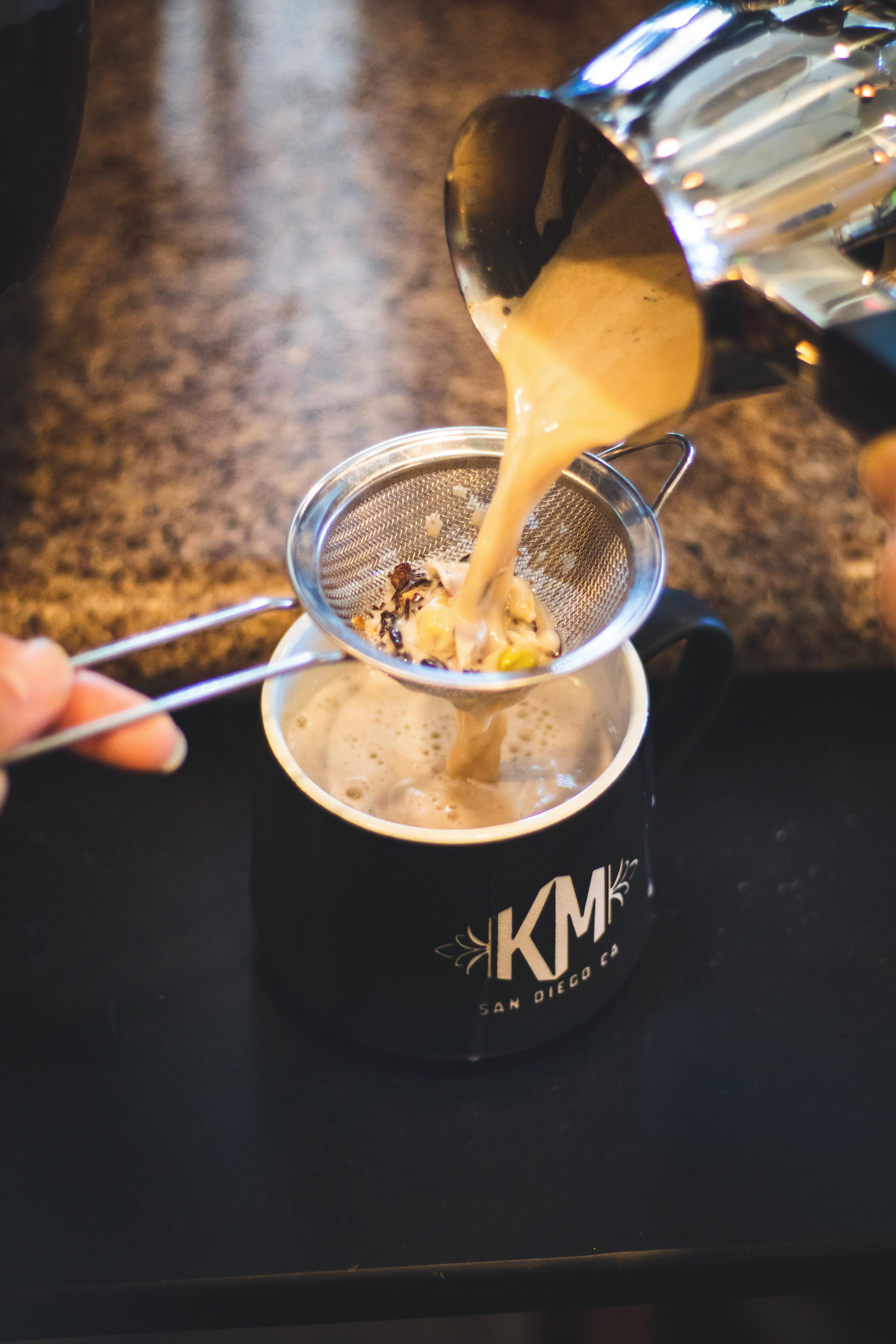 food, glass, hand, pouring, drink, kaffee meister - santee coffeehouse, united states, freshness, kitchen utensil, table, 5K, coffee - drink, santee, holding, Phone HD Wallpaper