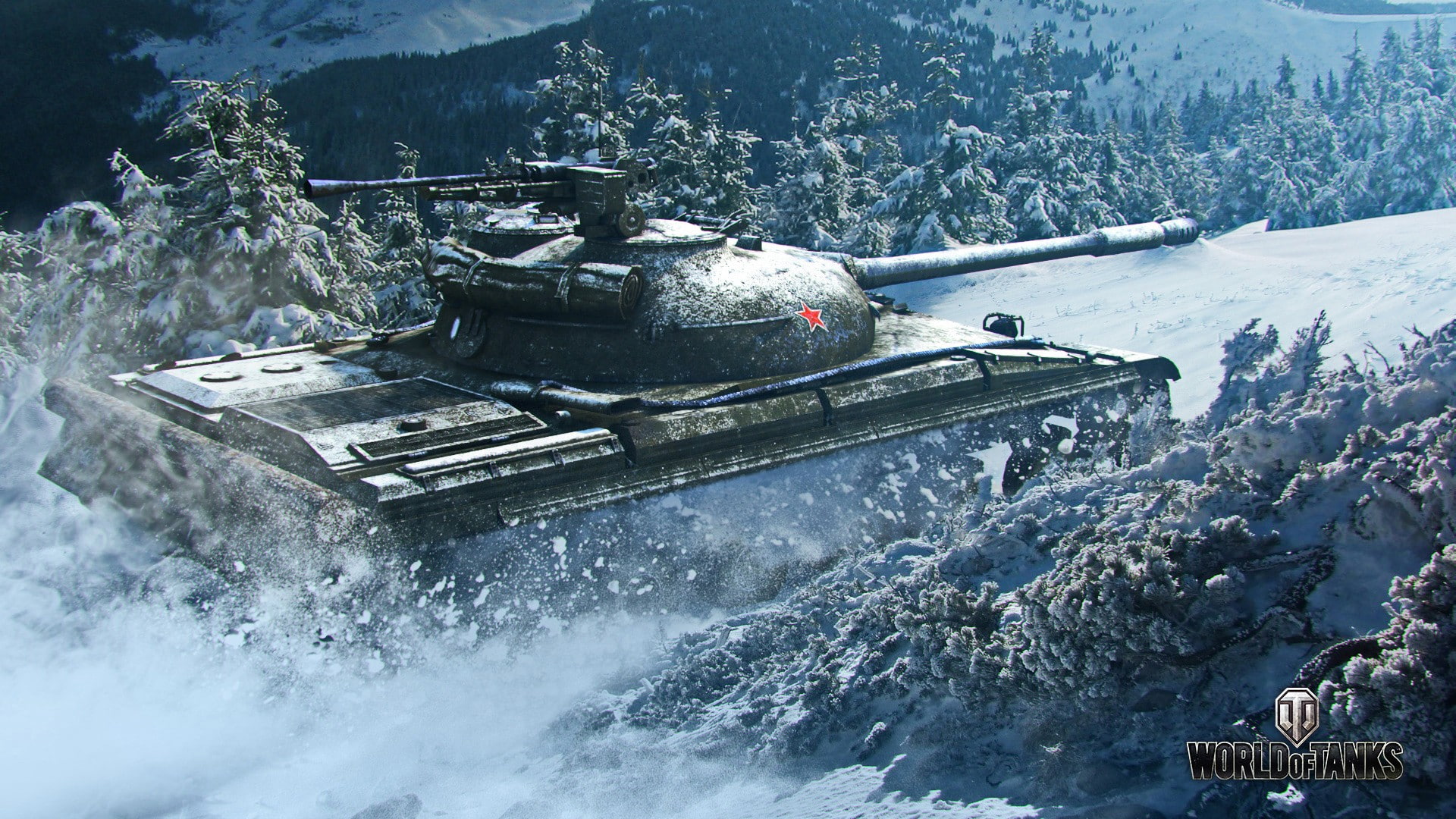 mode of transportation, cold temperature, nature, motion, outdoors, 1080P, wargaming, no people, mountain, T-62A, winter, forest, land, military, snow, HD Wallpaper