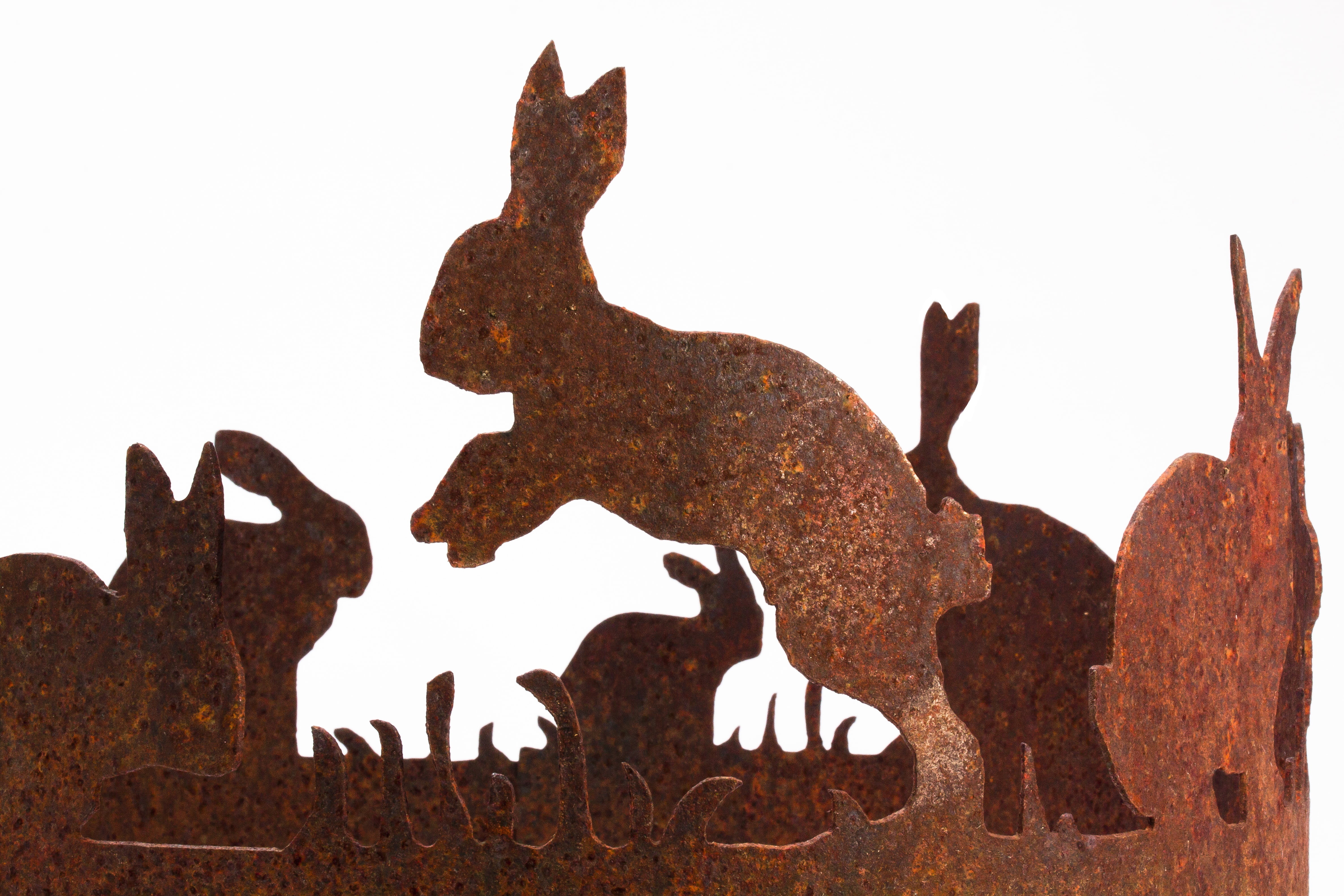 easter, figure, domestic animals, hare ring, laser cut, sculpture, metal, no people, animal representation, 4K, jump, mammal, brown, stainless, animal themes, HD Wallpaper