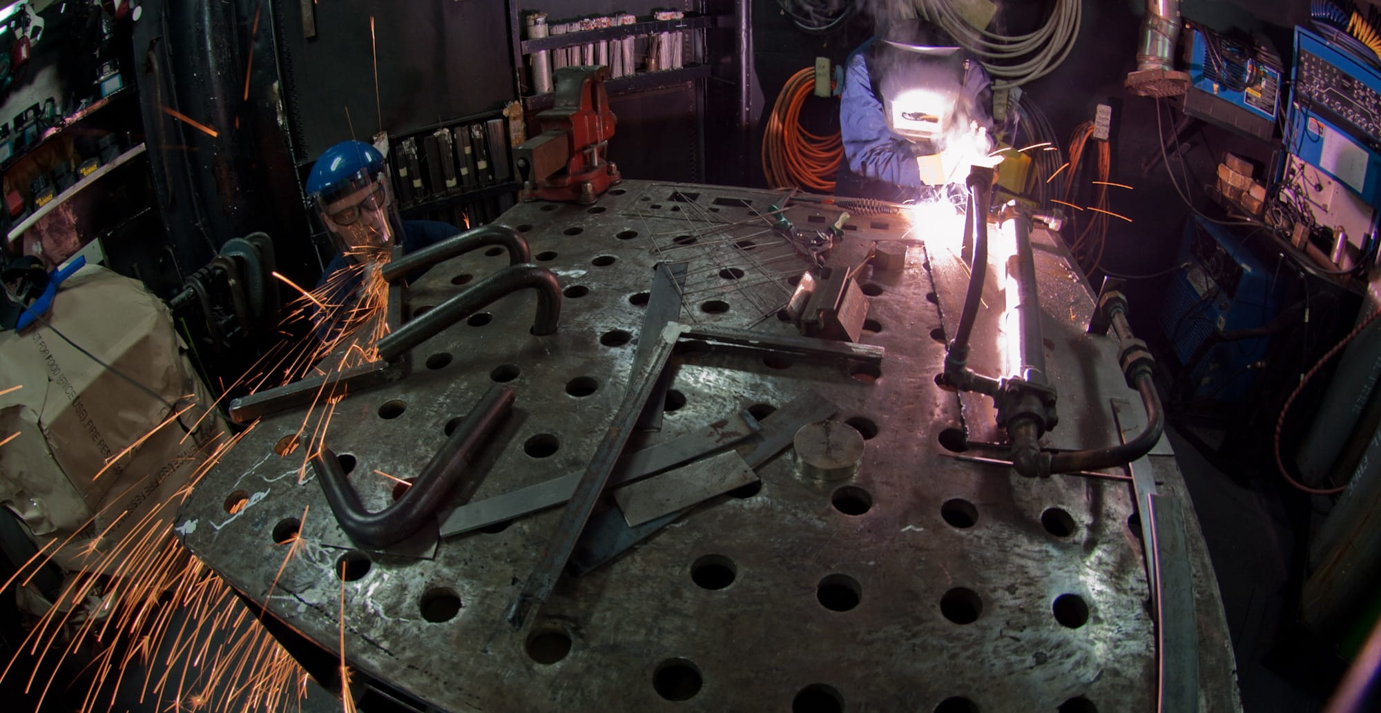 table, metal, 1080P, hot, no people, metal industry, repair shop, car plant, indoors, shopping, high angle view, frame, technology, garage, workshop, industrial equipment, HD Wallpaper