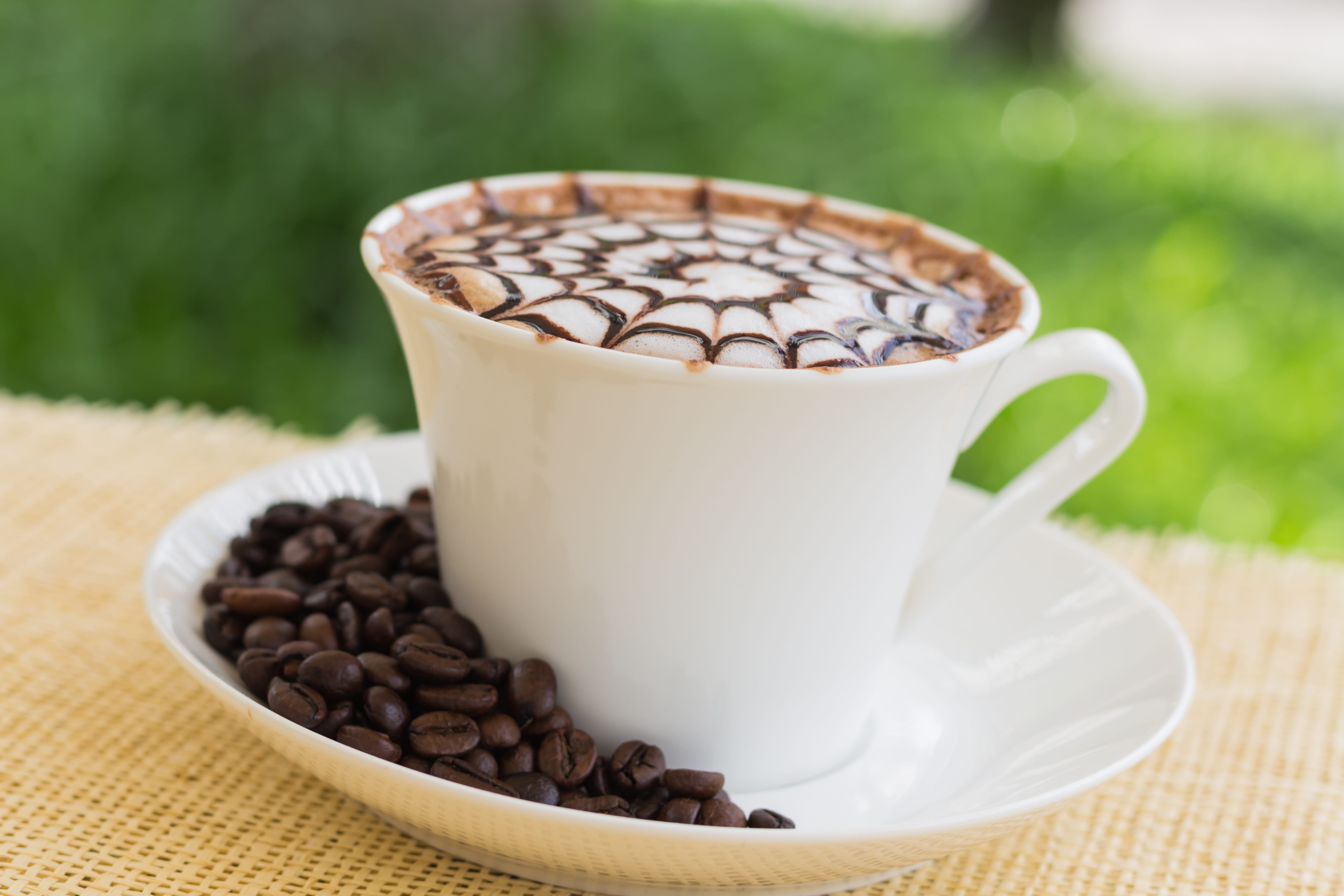 hot, roasted coffee bean, crockery, freshness, mellow, no people, fragrant, sweet, close-up, pattern, pretty, focus on foreground, viewpoint, coffee bean, HD Wallpaper