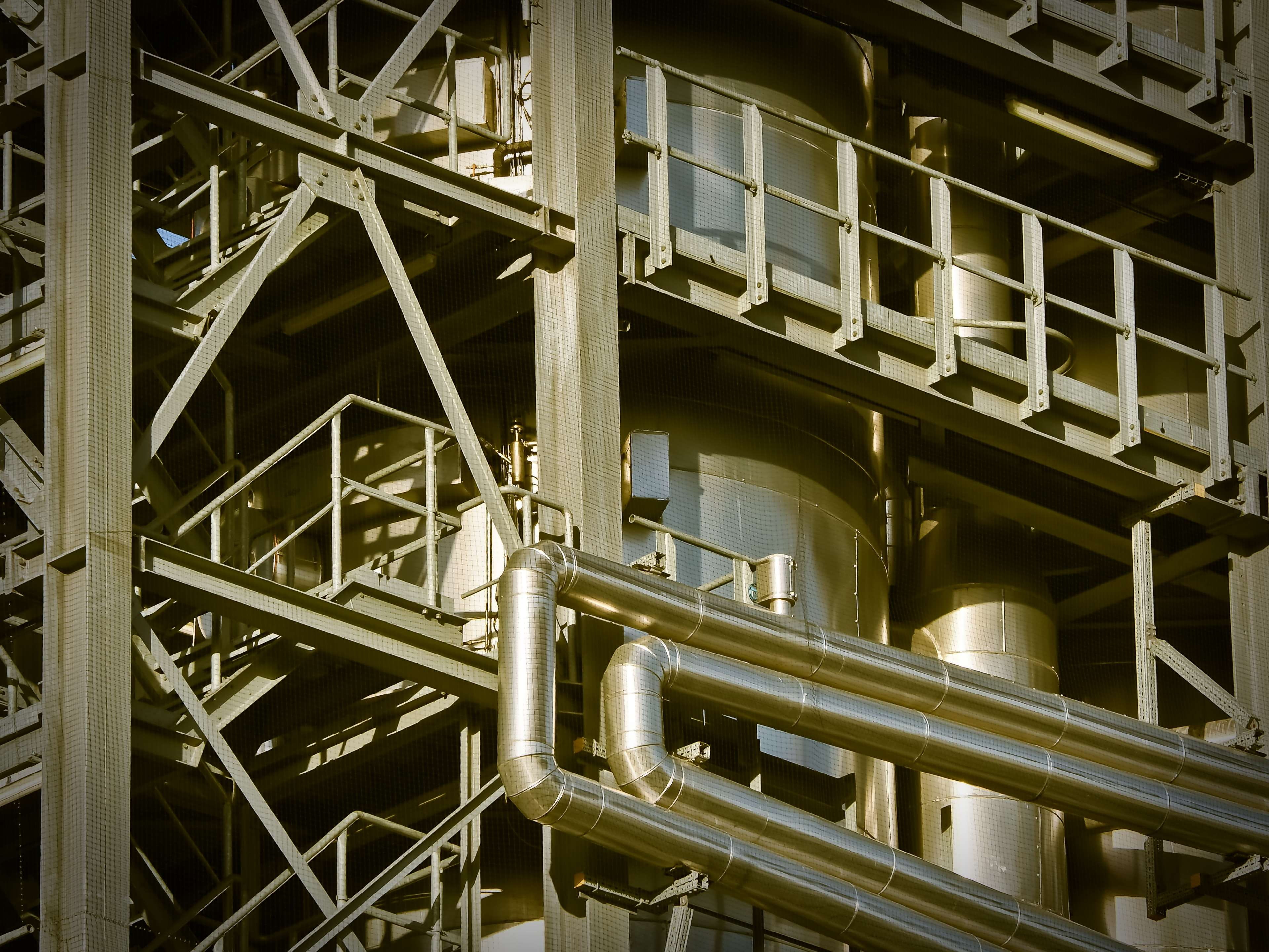 business, pipe - tube, built structure, fuel and power generation, silver colored, pipeline, backgrounds, steel, architecture, low angle view, building, HD Wallpaper