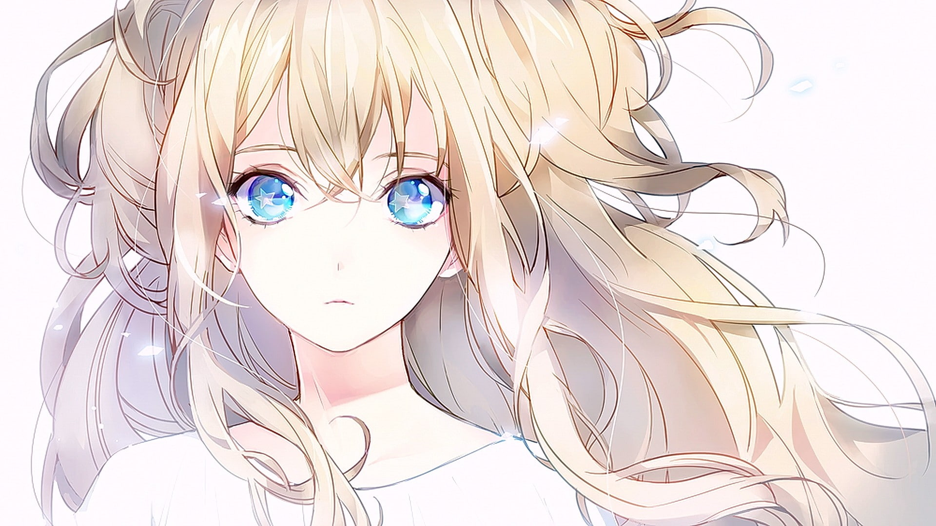 1080P, anime girls, Vocaloid, indoors, looking at viewer, creativity, anime, art and craft, SeeU, white background, one person, women, hairstyle, representation, HD Wallpaper