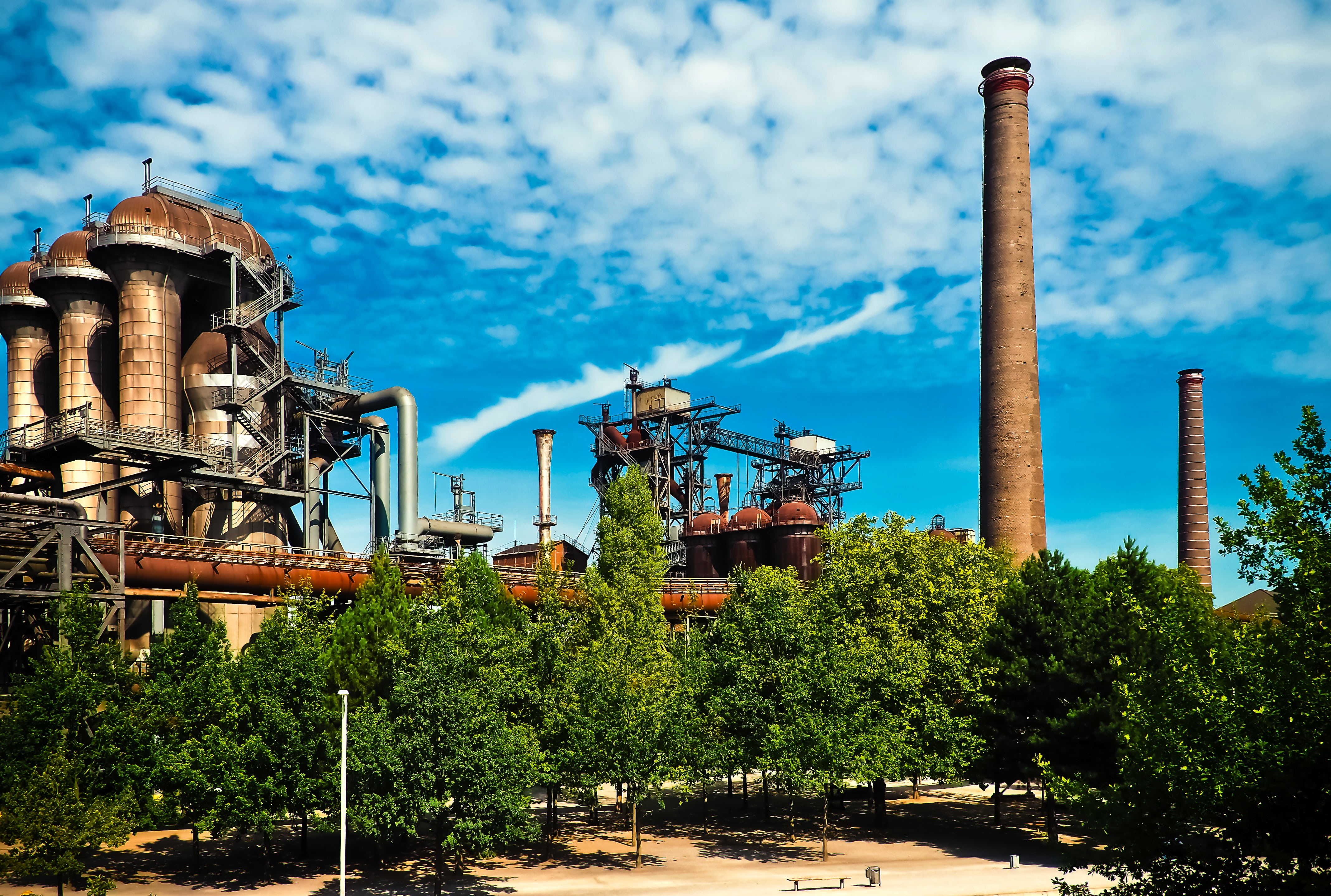 architecture, steel mill, industrial architecture, cloud - sky, stainless, day, industrial heritage, outdoors, historically, industry, industrial equipment, HD Wallpaper