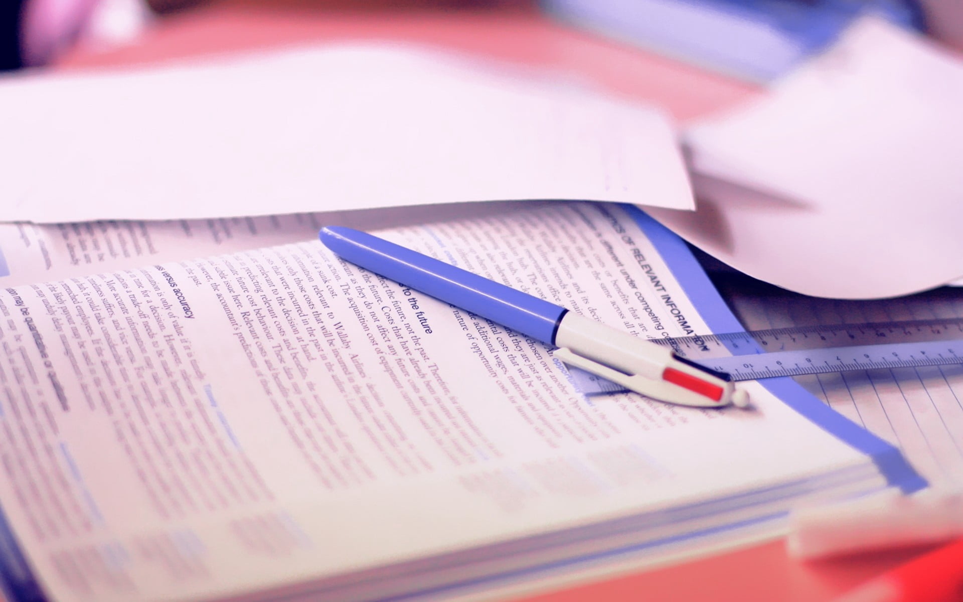 office supply, indoors, pen, document, note pad, table, ruler, selective focus, 1080P, report, investment, no people, blue, research, graph, paper, office, HD Wallpaper