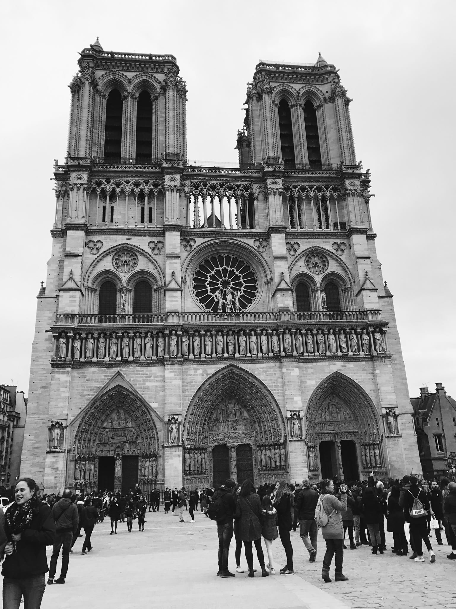 built structure, group of people, architecture, paris, building exterior, travel destinations, real people, crowd, gothic style, women, tourism, 1080P, Phone HD Wallpaper