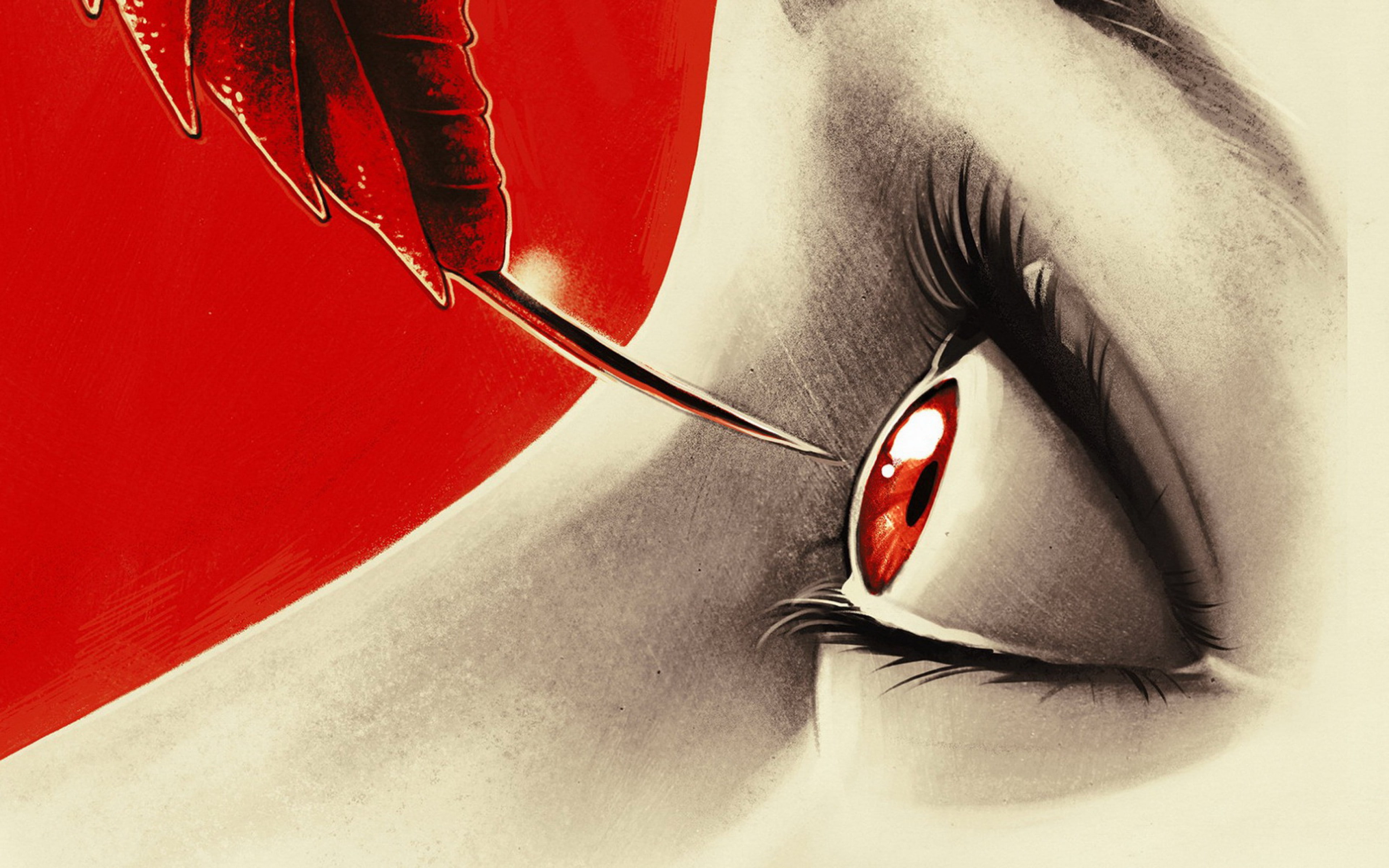 eye, 2015 backgrounds, horror, stung, download 3840x2400 stung, needle, 4K, HD Wallpaper
