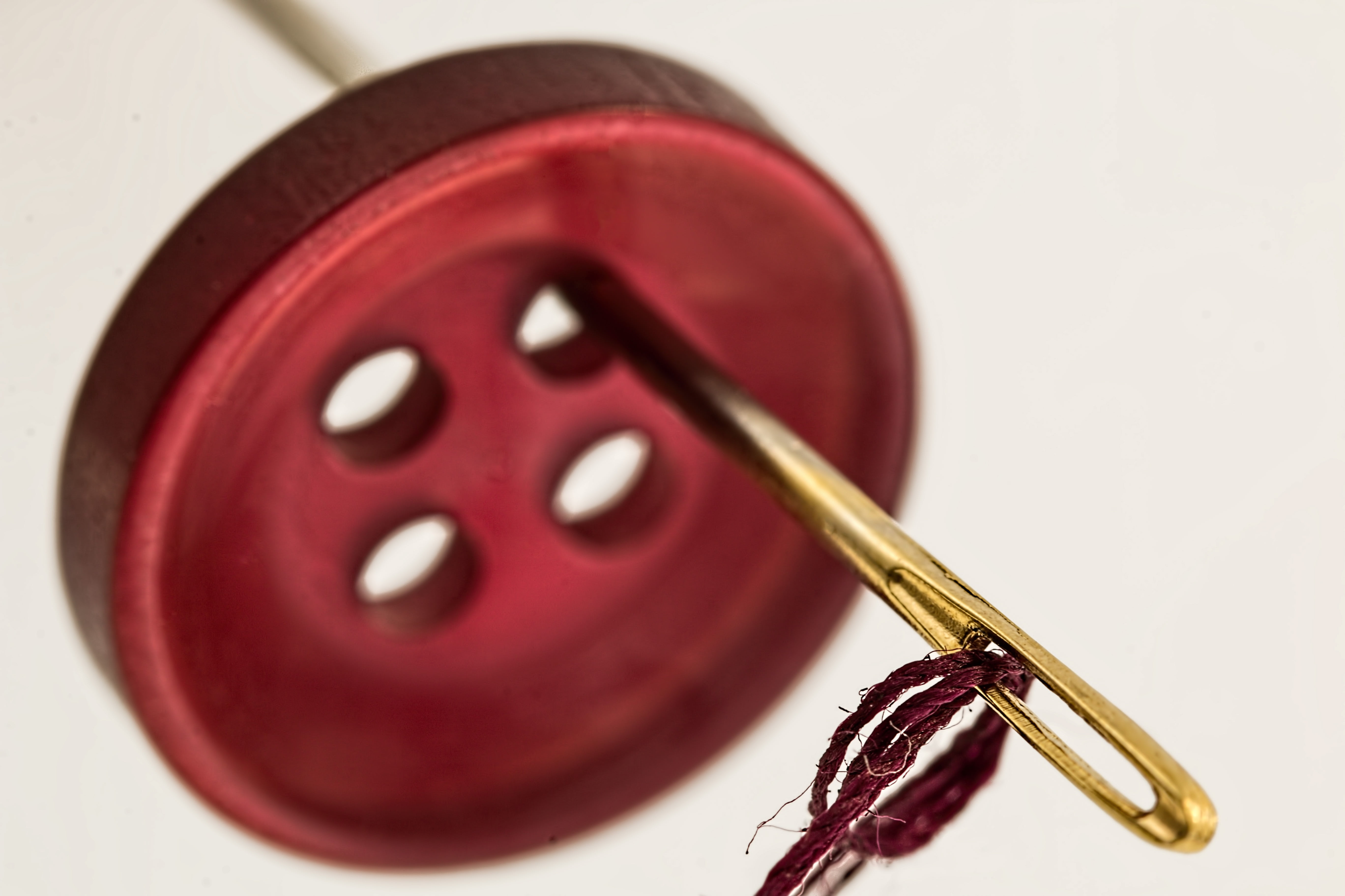 high angle view, eye of needle, emotion, button, studio shot, sewing needle, metal, handmade, needlework, food and drink, seamstress, red, healthy eating, HD Wallpaper