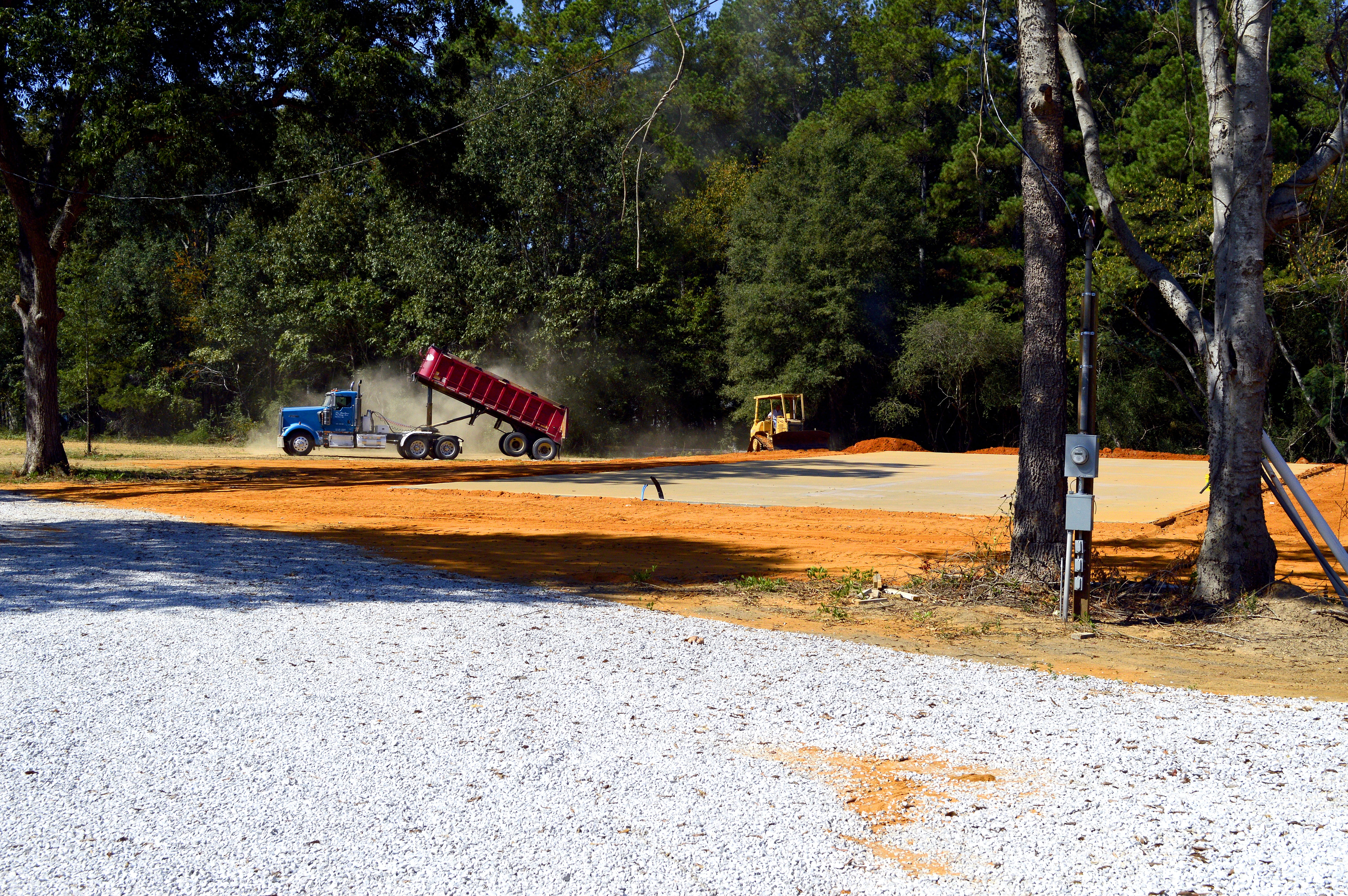 shadow, equipment, road, dump truck, work, plant, heavy, industrial, day, heavy-vehicle, tree, carry, sand, load, construction industry, 5K, dozer, construction, HD Wallpaper