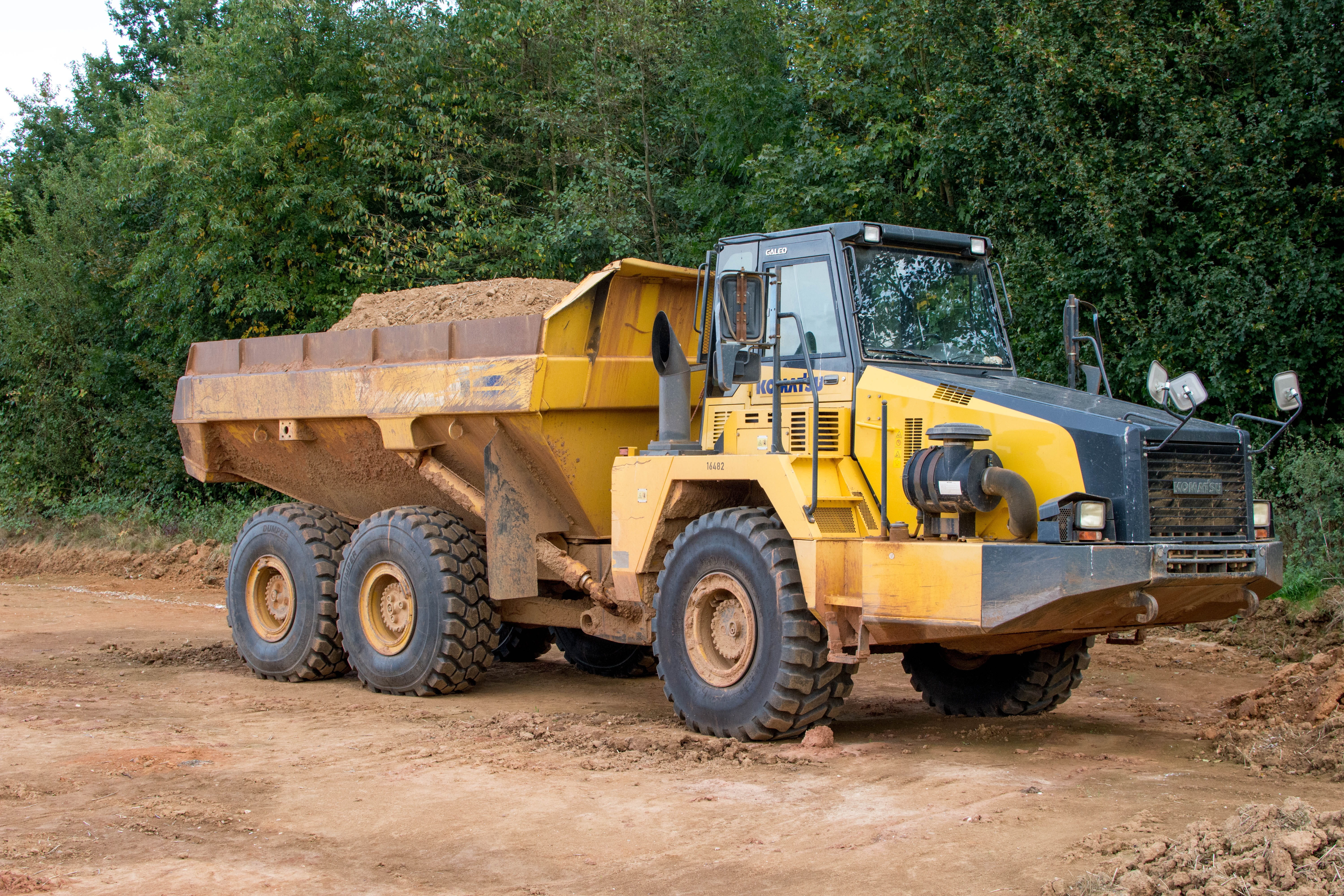 construction equipment, tire, day, road construction, power, machinery, tipper, Vehicle, no people, plant, industry, Dumper, mode of transportation, earth mover, HD Wallpaper