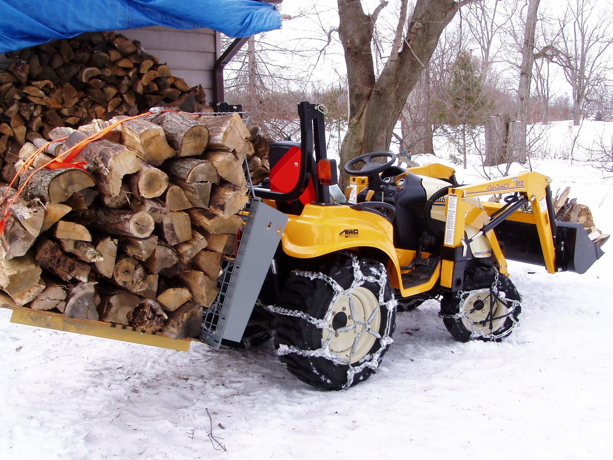 timber, field, day, mode of transportation, land, cold temperature, tractor, land vehicle, hauling wood, fuel, wood - material, nature, tree, abundance, HD Wallpaper