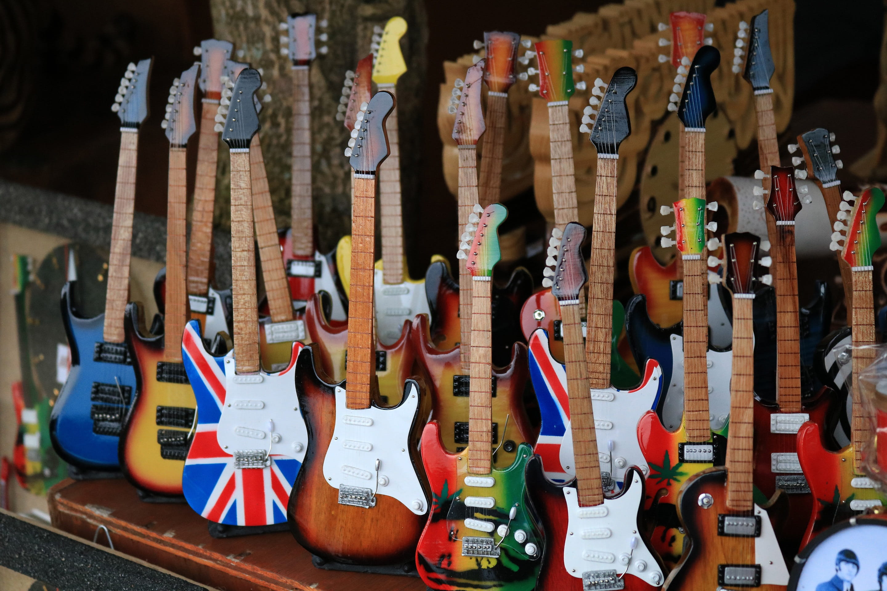 day, abundance, store, still life, variation, order, musical instrument, electric guitar, souvenir, craft, close-up, gift, arts culture and entertainment, HD Wallpaper