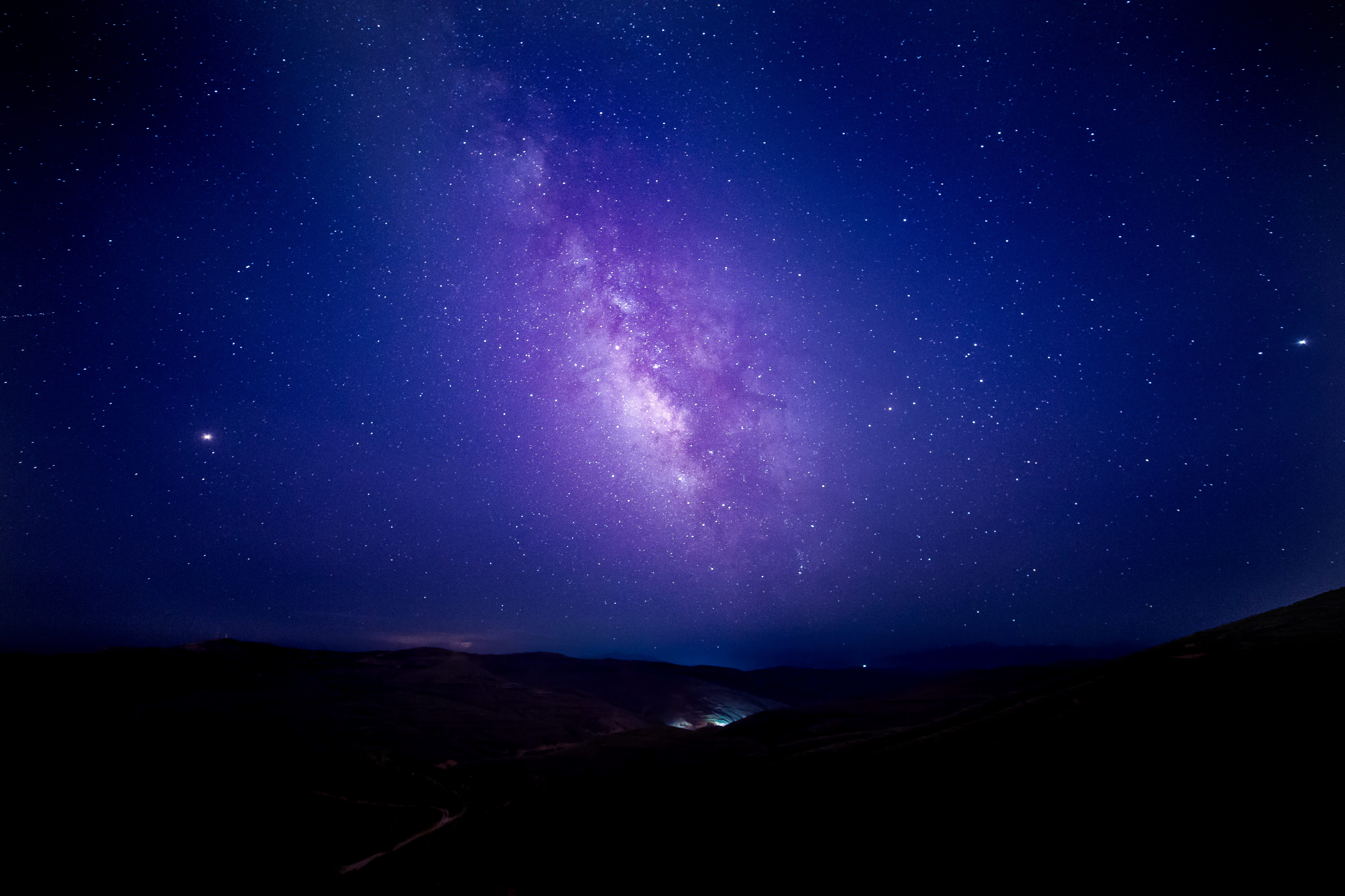 astrology, sky, astrophotography, astronomy, north, no People, glowing, moon, night, silhouette, blue, milky Way, china, nature, long Exposure, science, HD Wallpaper