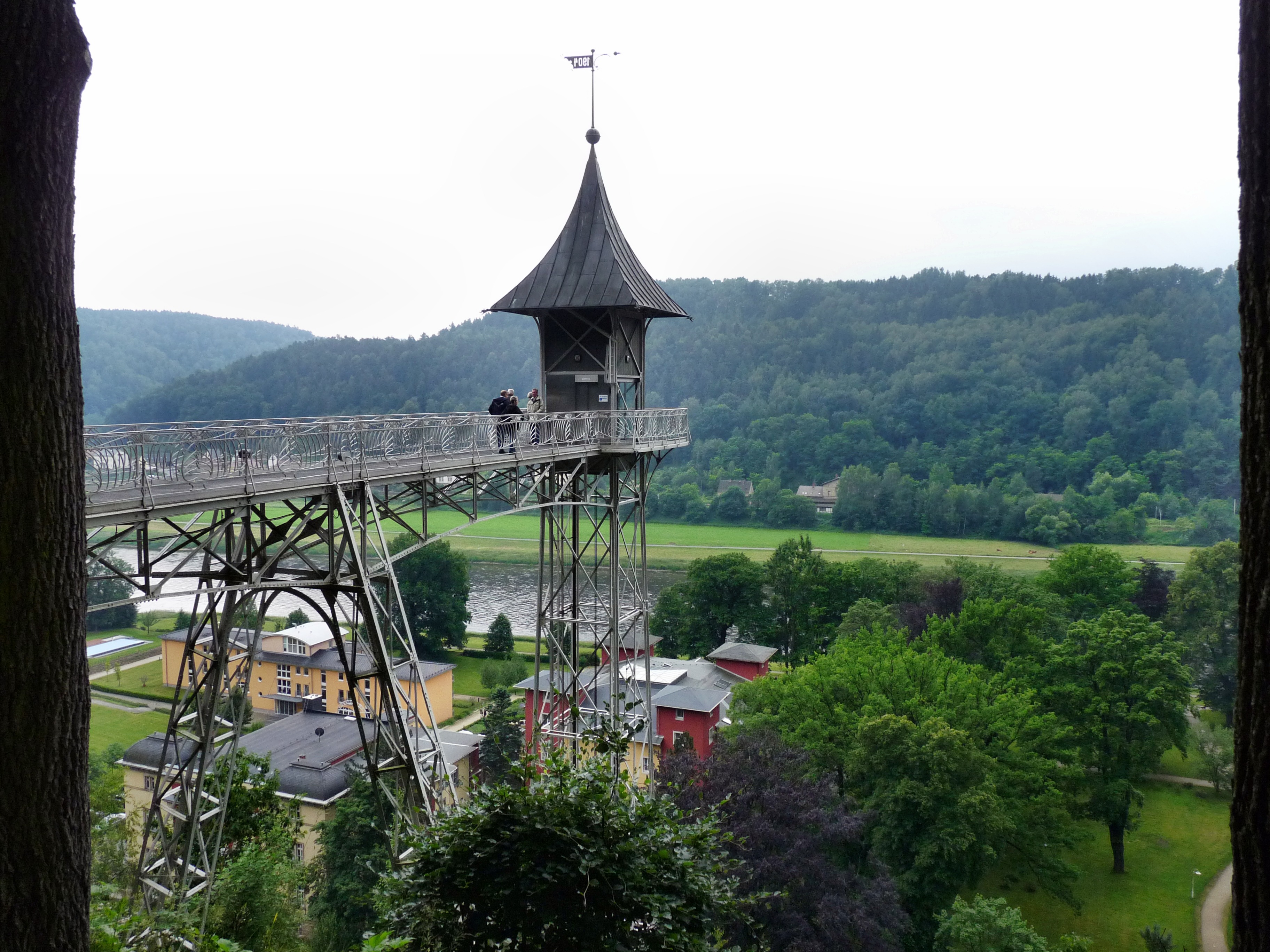 day, elevator, lake, tranquility, building, sky, religion, mountain, ostrava, tree, outdoors, built structure, plant, scenics - nature, 2K, no people, HD Wallpaper