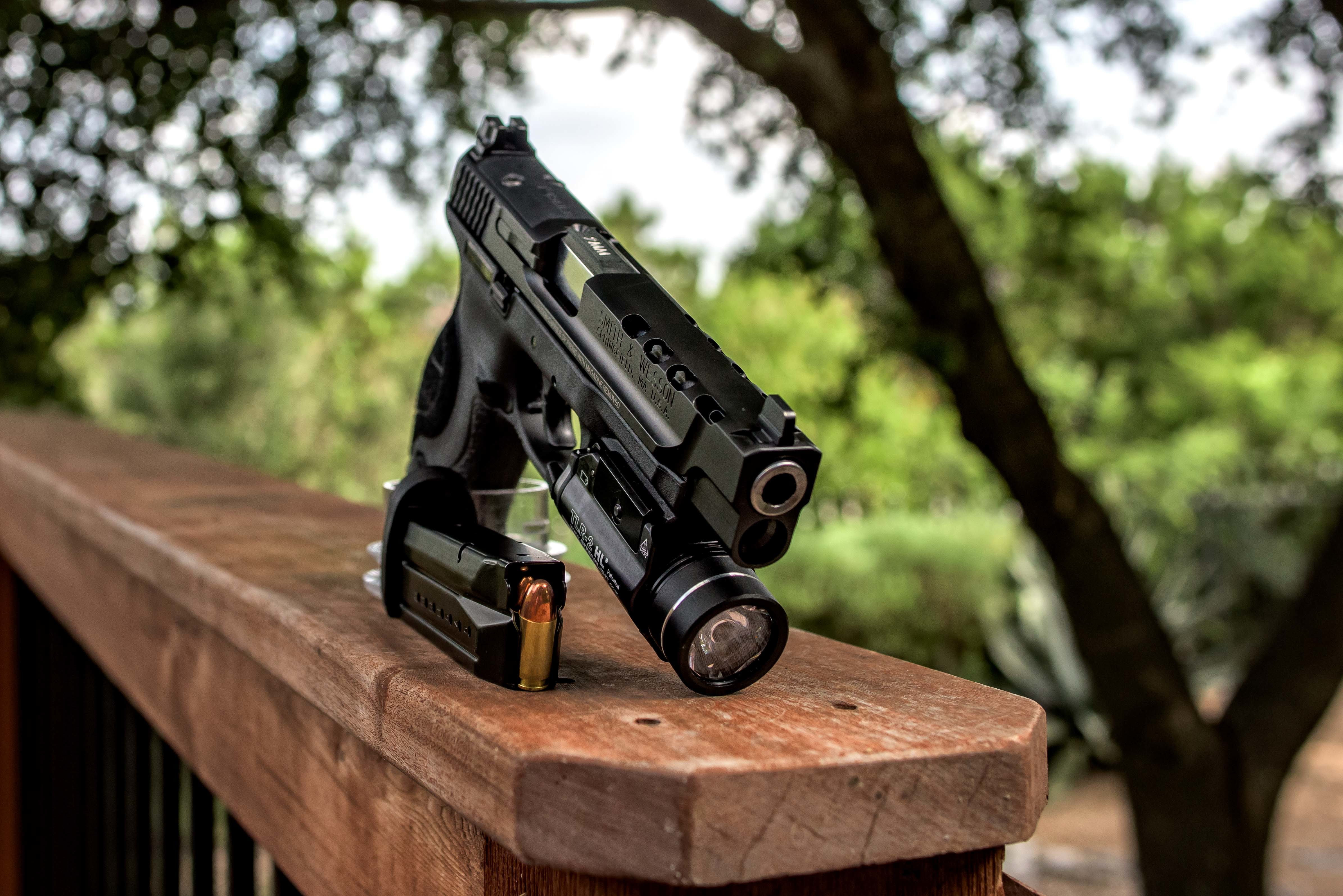 weapons, gun, 9mm, Smith andamp; Wesson, 4K, HD Wallpaper