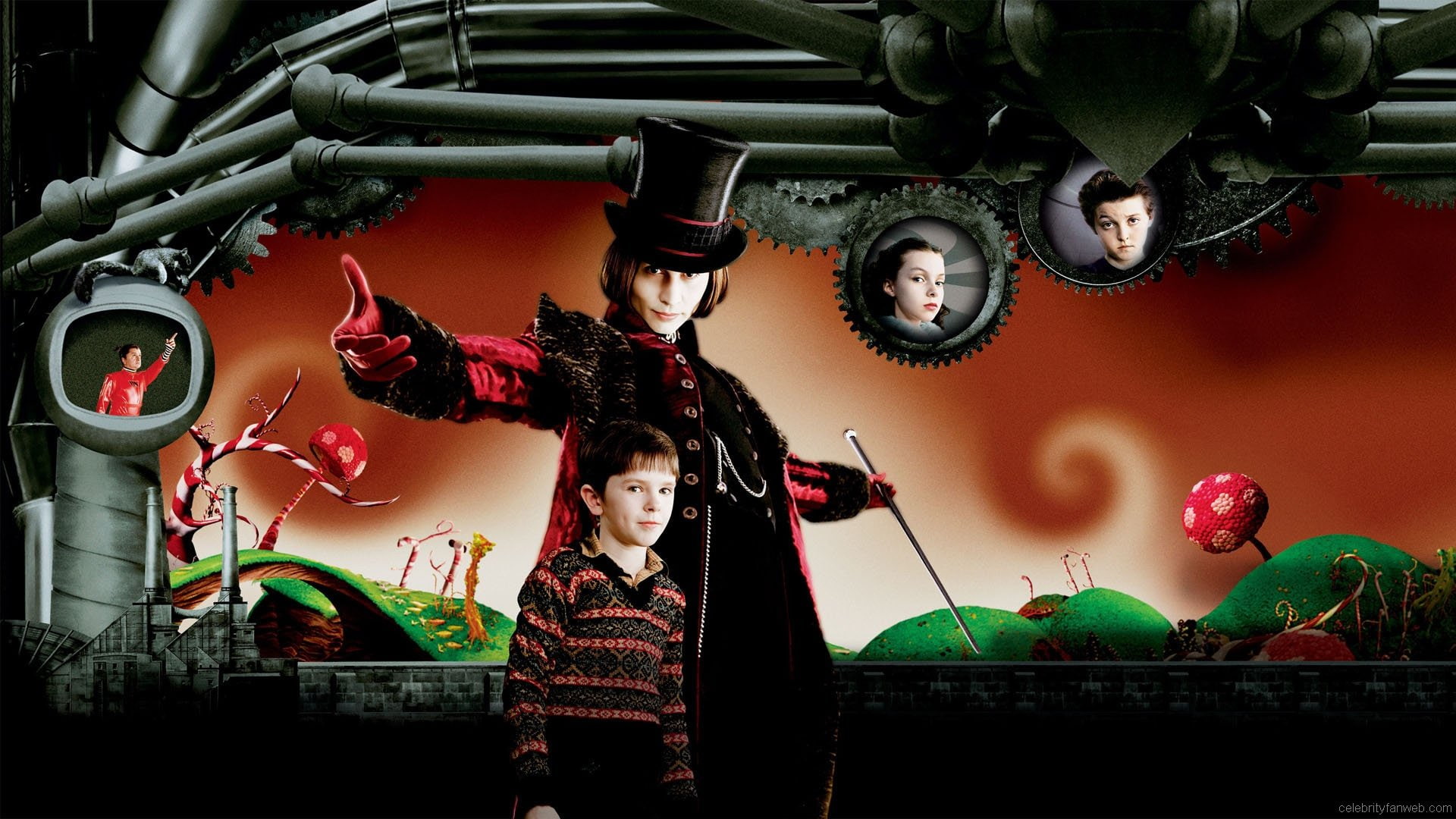 comedy, factory, charlie, adventure, depp, fantasy, 1080P, charlie-chocolate-factory, chocolate, musical, family, HD Wallpaper