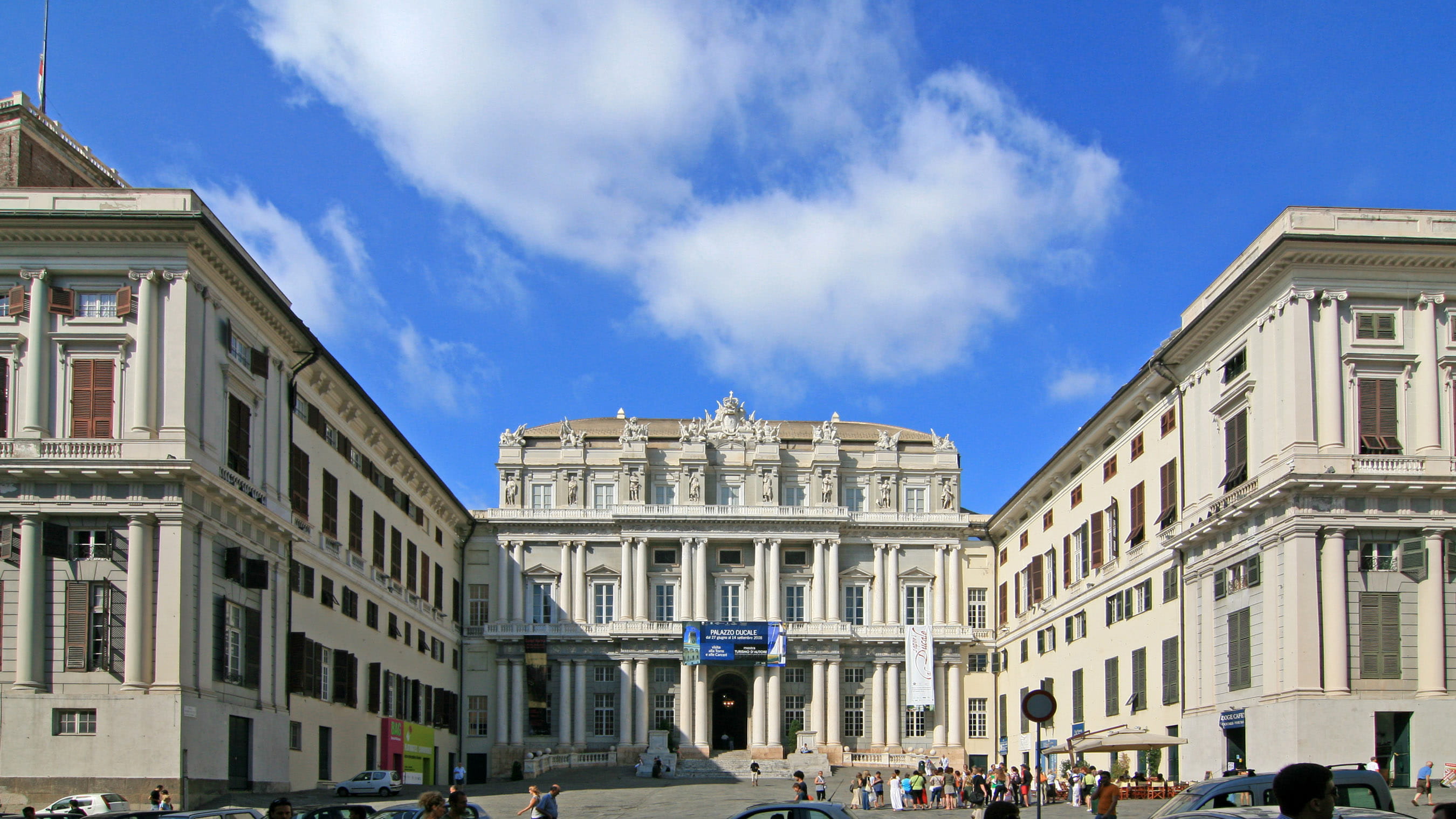 Italy, architectural column, Genoa, window, republic, tourism, town Square, europe, Seat, photos, oligarghic republic, building, ancient, famous Place, HD Wallpaper