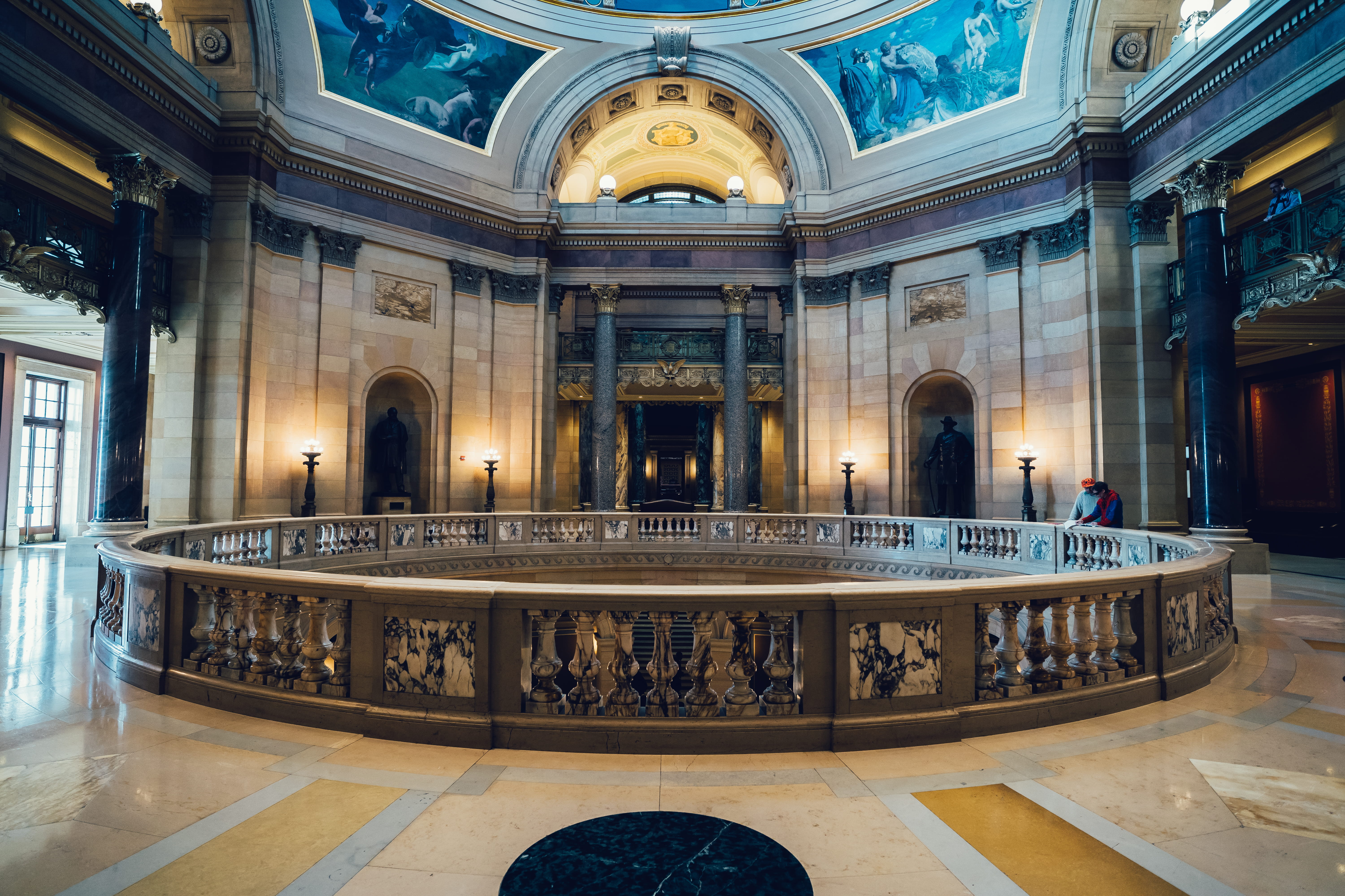 the past, urban, building, architecture, illuminated, tourism, museum, inside, ceiling, arch, travel, rpund, lights, indoors, flooring, built structure, HD Wallpaper