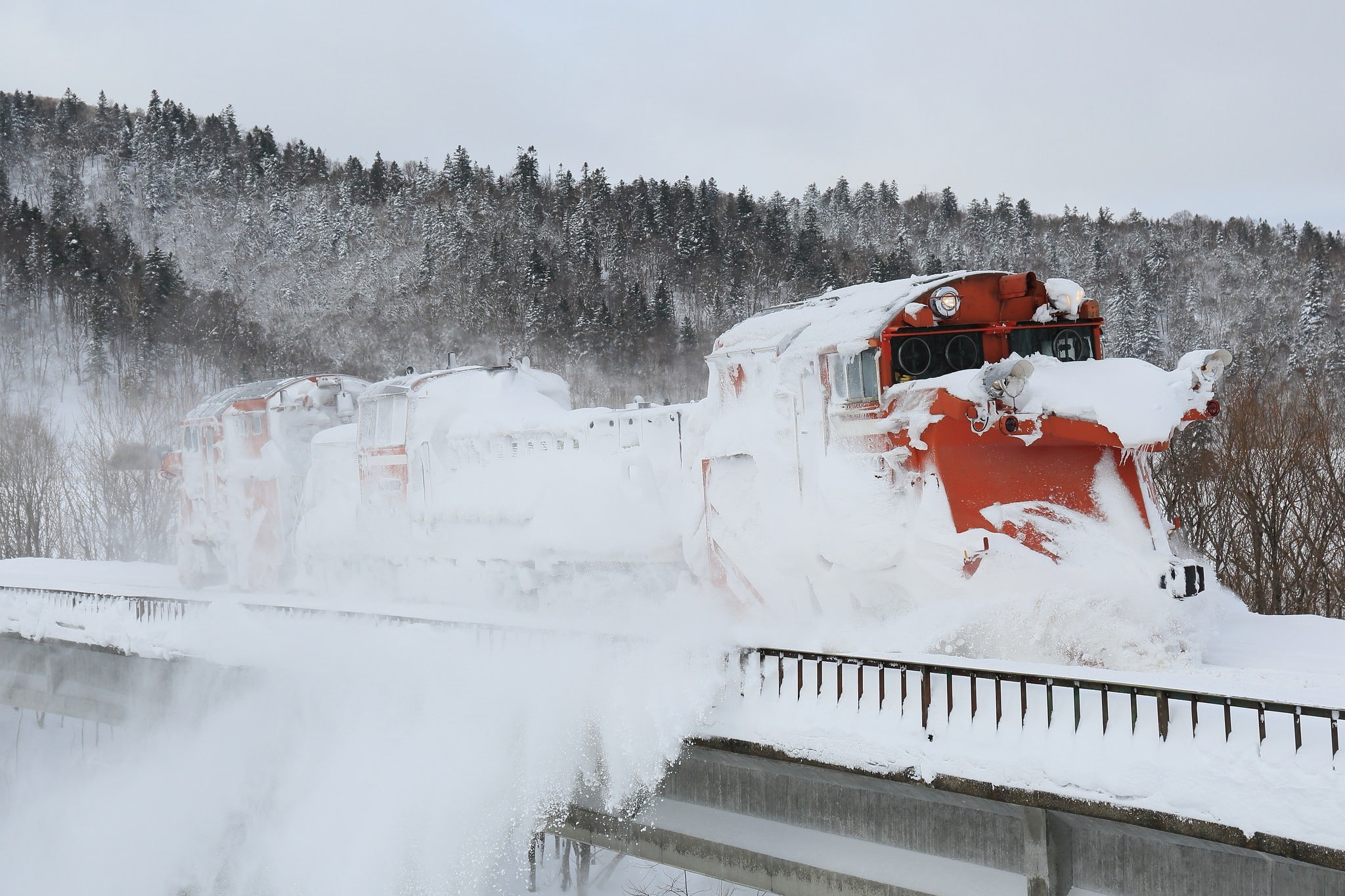 1080P, building exterior, travel, plant, travel destinations, snow, sky, cold temperature, tree, winter, train winter snow ice vehicle snowplow, white color, HD Wallpaper