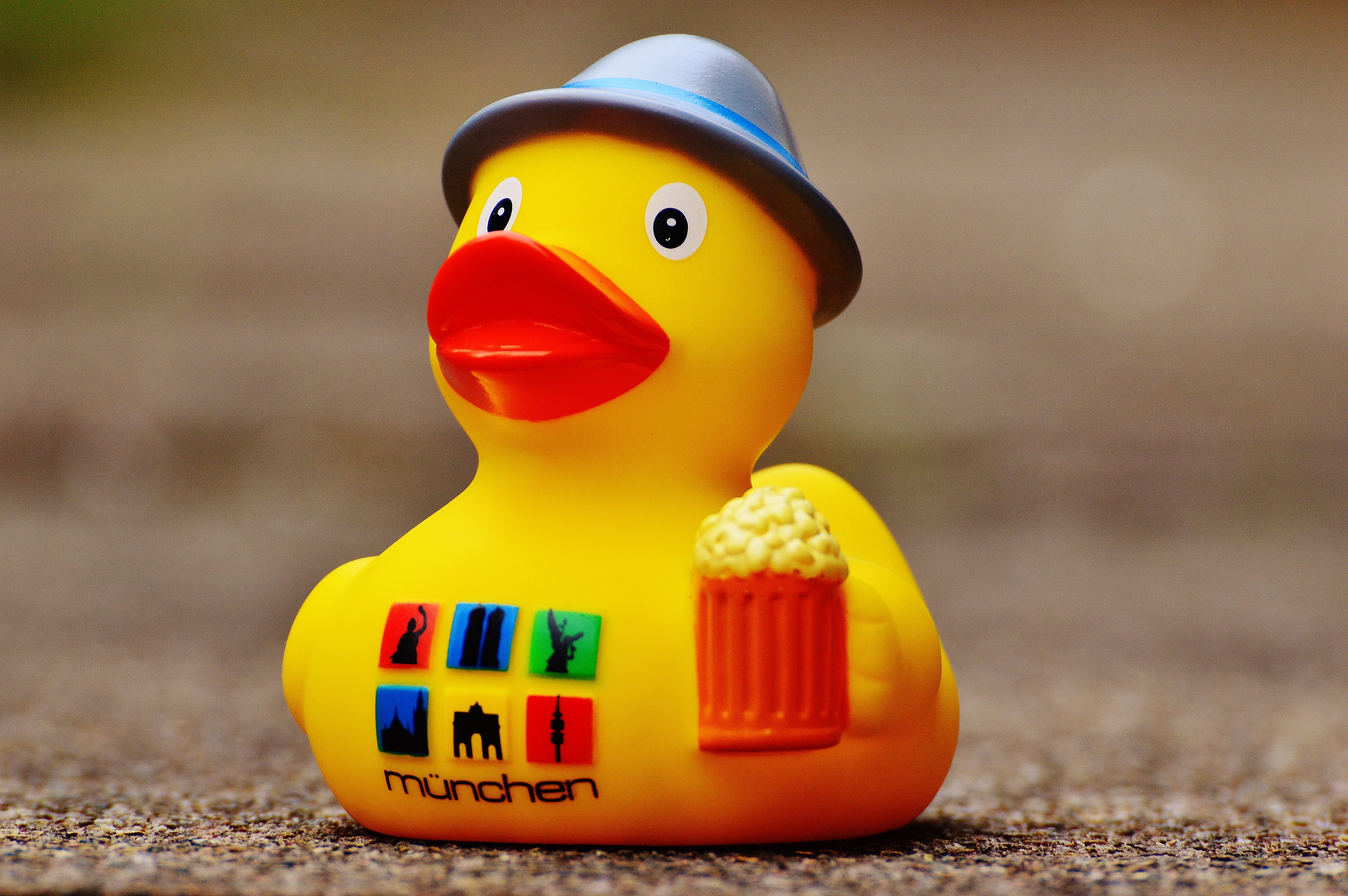 land, art and craft, single object, rubber duck, bath duck, squeak duck, fun, focus on foreground, day, small, no people, bavaria, outdoors, yellow, representation, HD Wallpaper