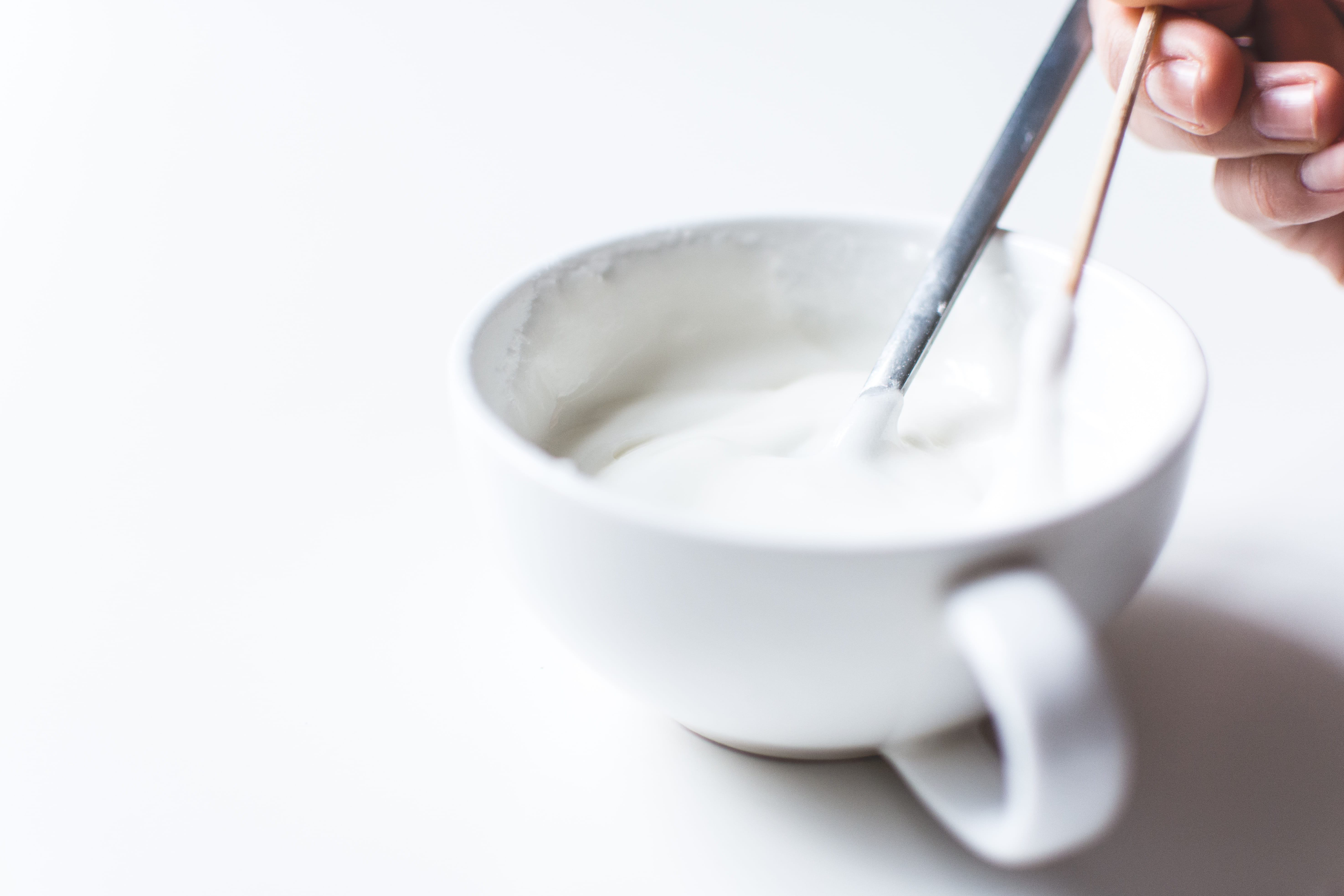 hand, indoors, human Hand, bowl, icing, white background, close-up, coffee - Drink, unrecognizable person, cup, white, studio shot, 5K, coffee Cup, drink, HD Wallpaper