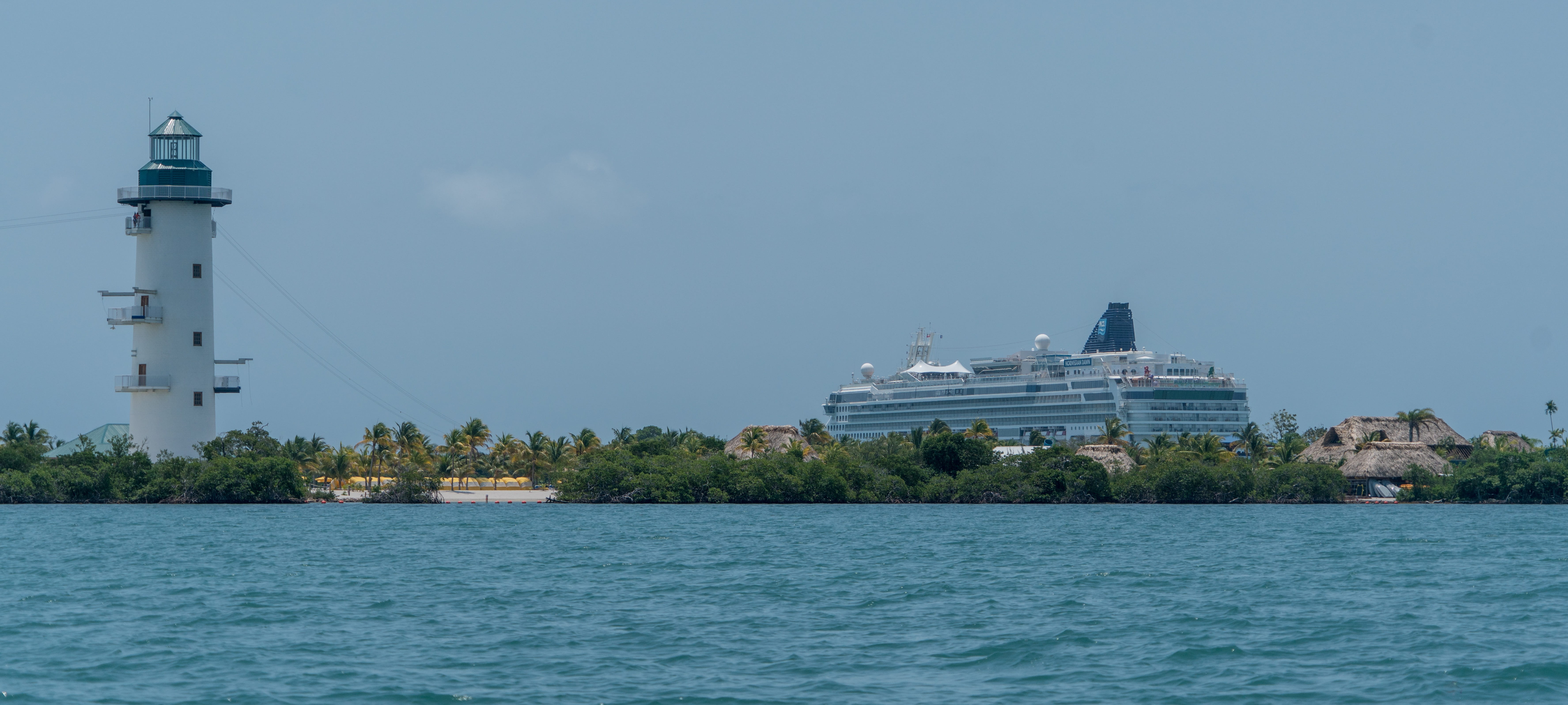 wanderlust, plant, built structure, harvest caye, sky, sea, building exterior, nature, city, lighthouse, panoramic, tree, architecture, water, transportation, HD Wallpaper