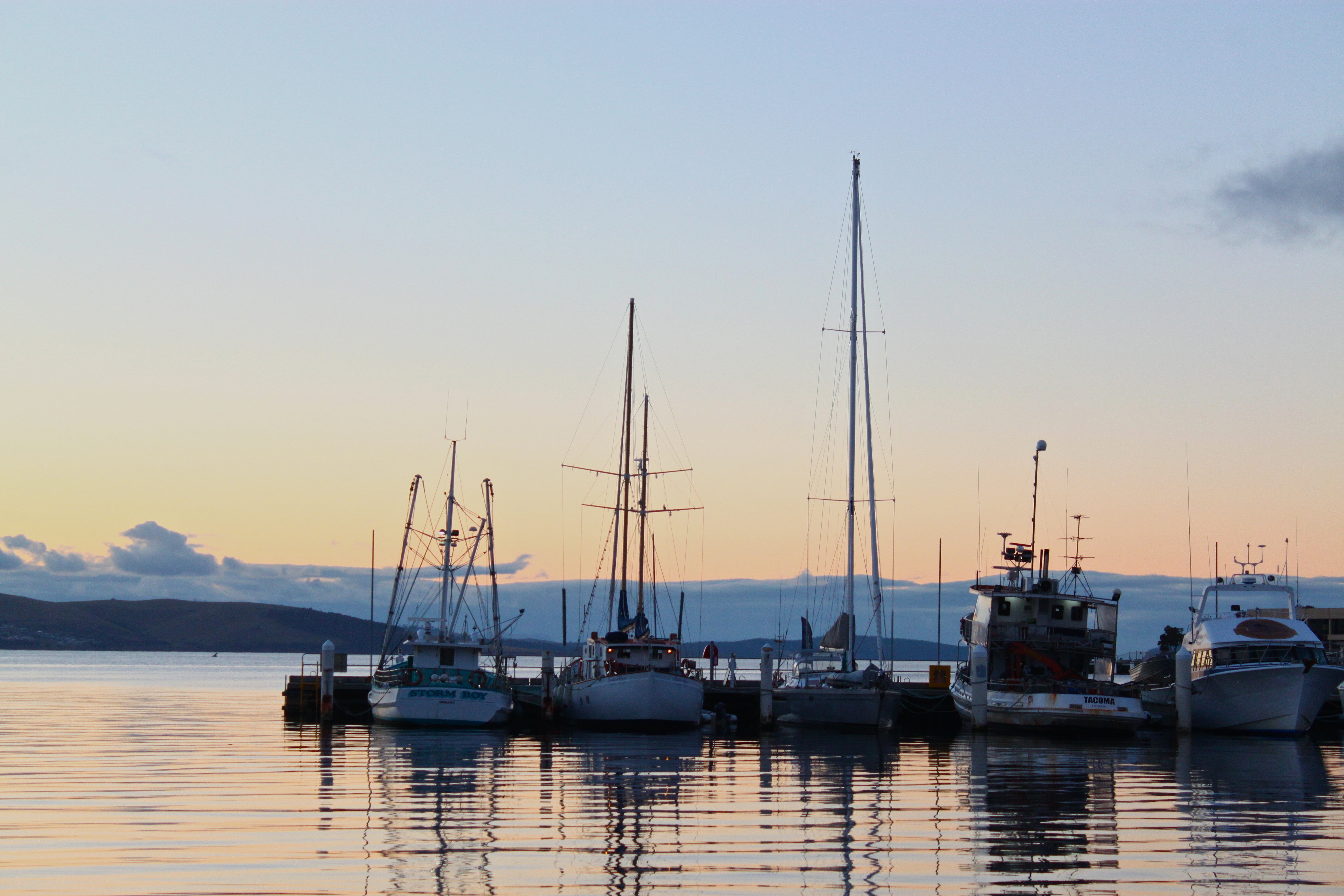 harbour, sunrise, mast, near, boats, yacht, scenics - nature, sky, transportation, dock, nature, vacations, fishing industry, tranquil scene, beauty in nature, HD Wallpaper