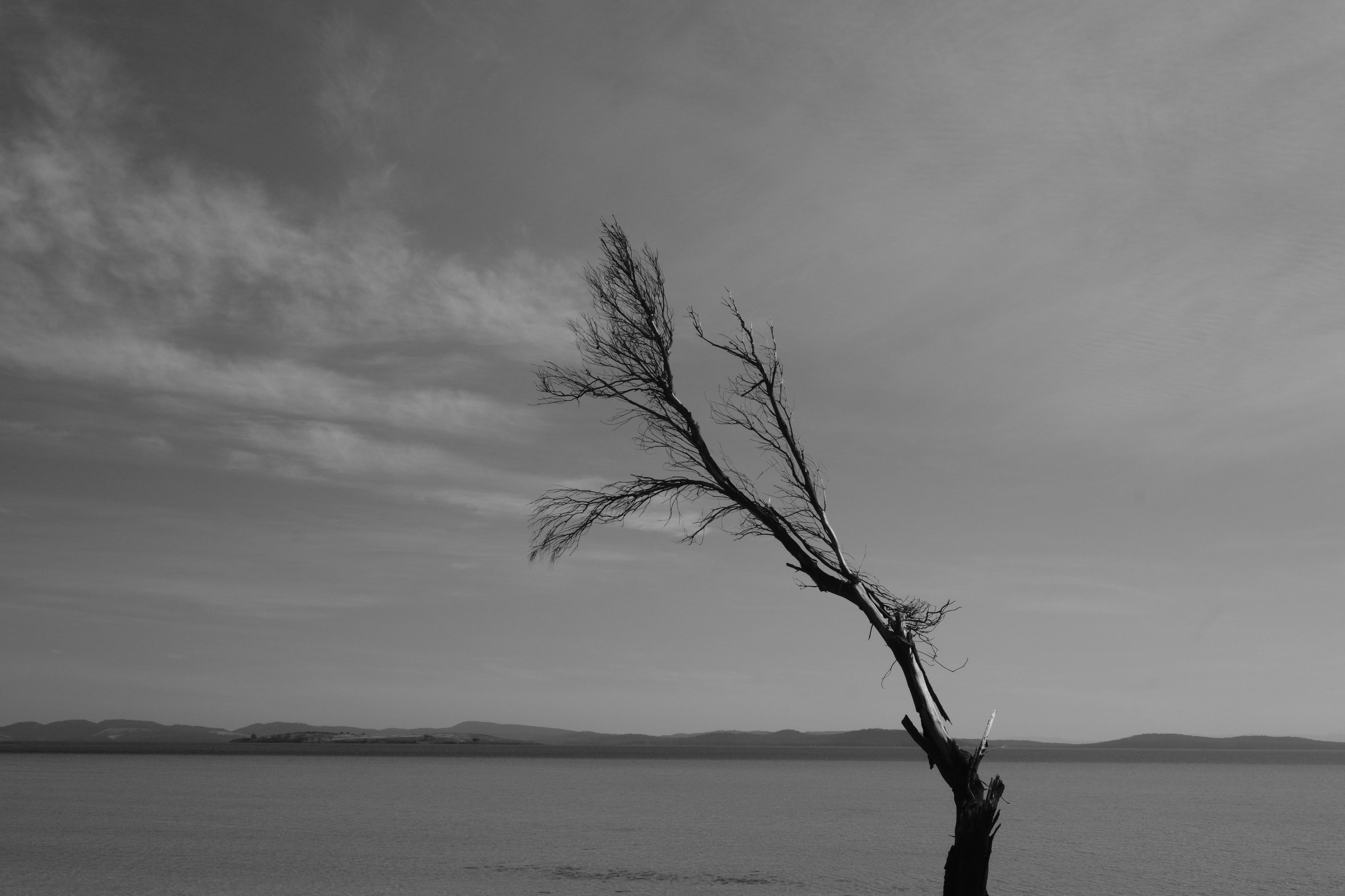 non-urban scene, sky, australia, scenics - nature, mountain, black and white, tranquility, monochrome, landscape, outdoors, beauty in nature, person, beaches, HD Wallpaper