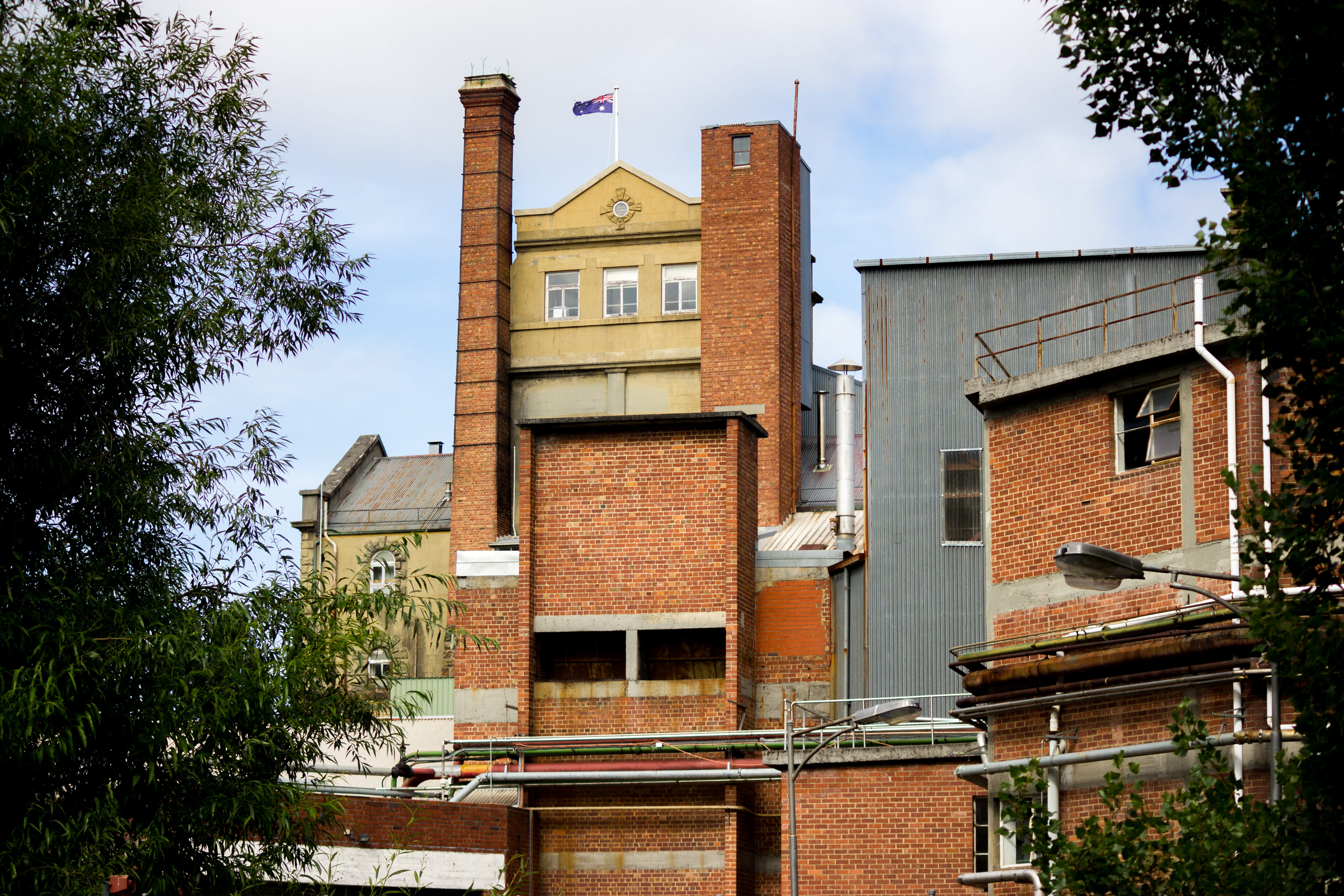 city, roof, building, south hobart, 5K, building exterior, tree, old farm road, smoke stack, window, low angle view, nature, cloud - sky, outdoors, residential district, HD Wallpaper