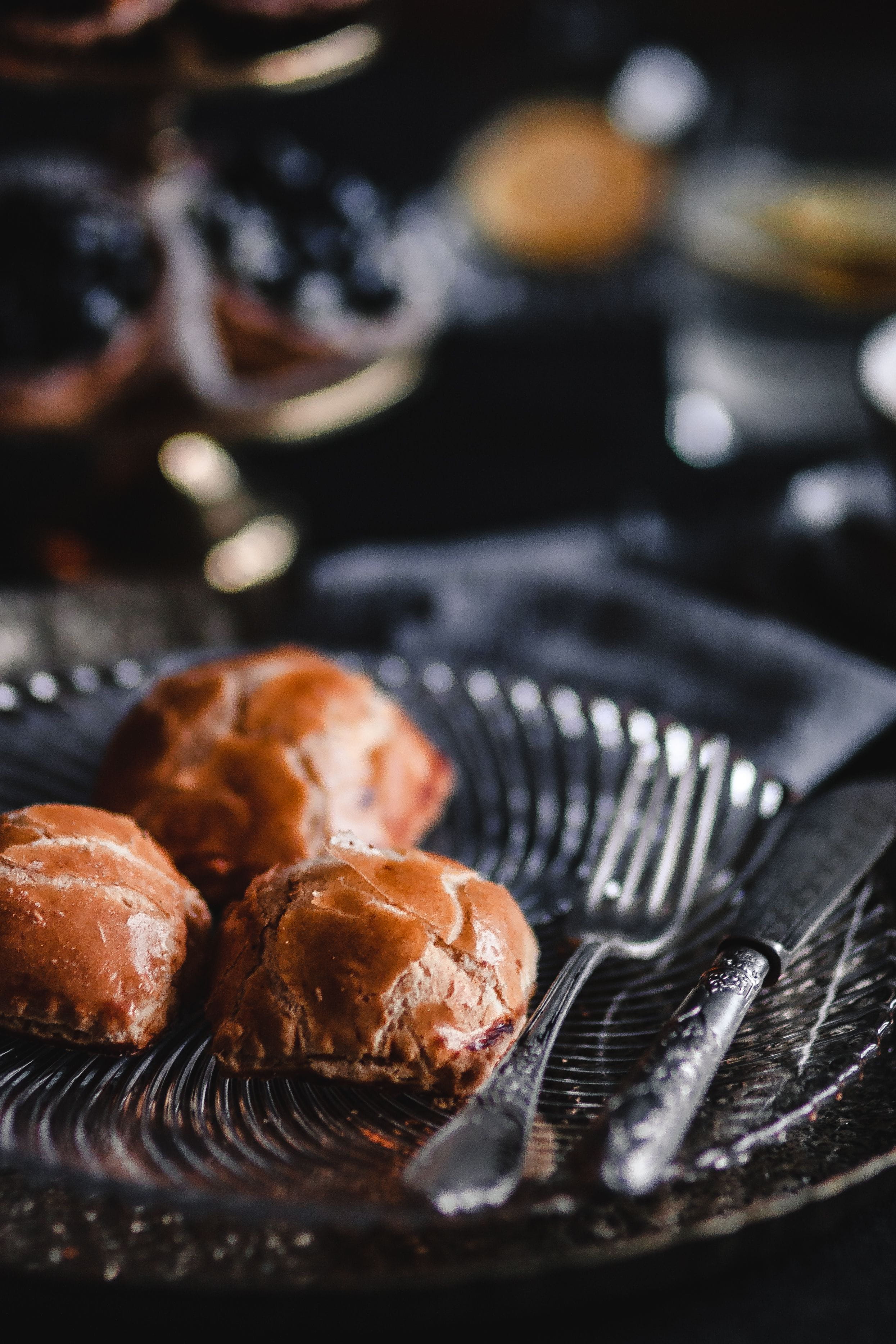 inside, grilled, fork, flame, sweet food, meat, sweet, kitchen utensil, cooking, cream, freshness, unhealthy eating, buns, plate, 2K, ready-to-eat, focus on foreground, Phone HD Wallpaper