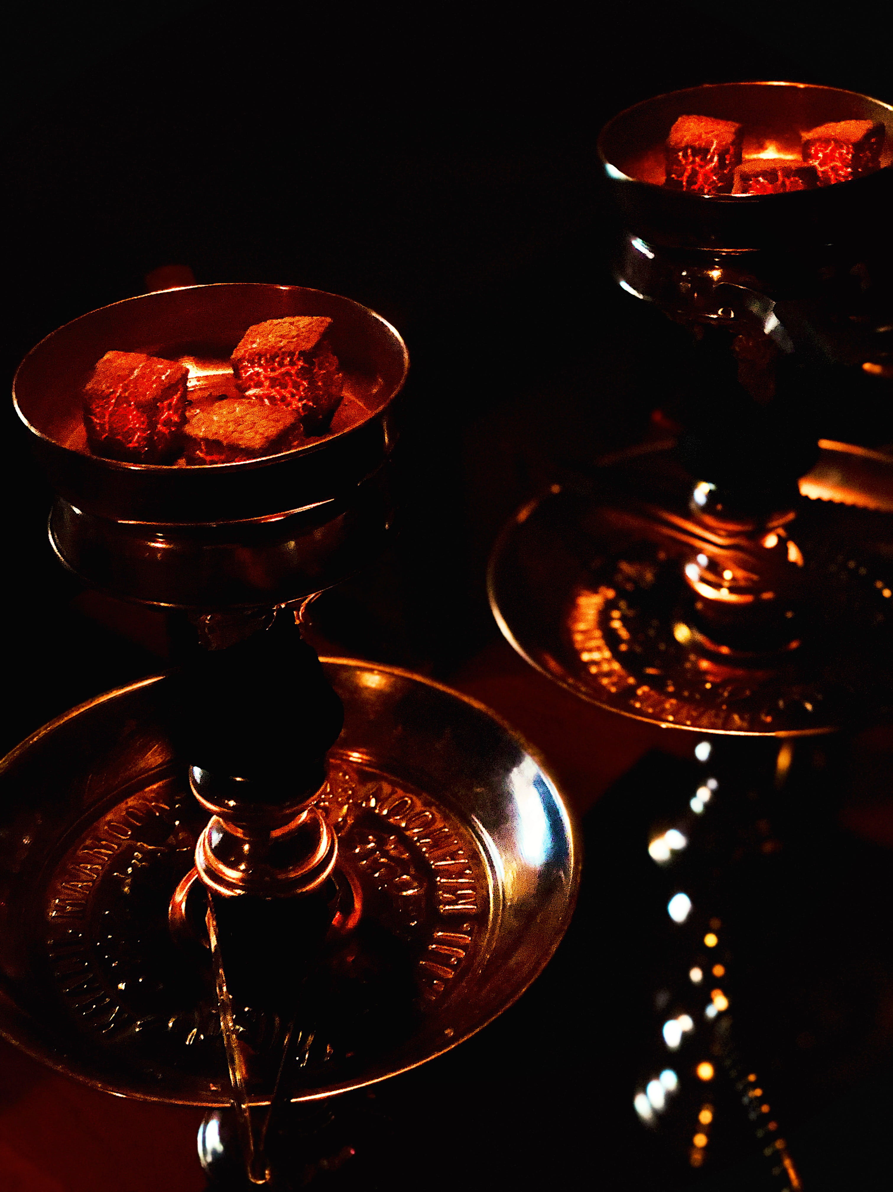 food, dish, reflection, 4K, night life, red, food and drink, bowl, heat - temperature, alcohol, illuminated, close-up, still life, table, fire - natural phenomenon, Phone HD Wallpaper