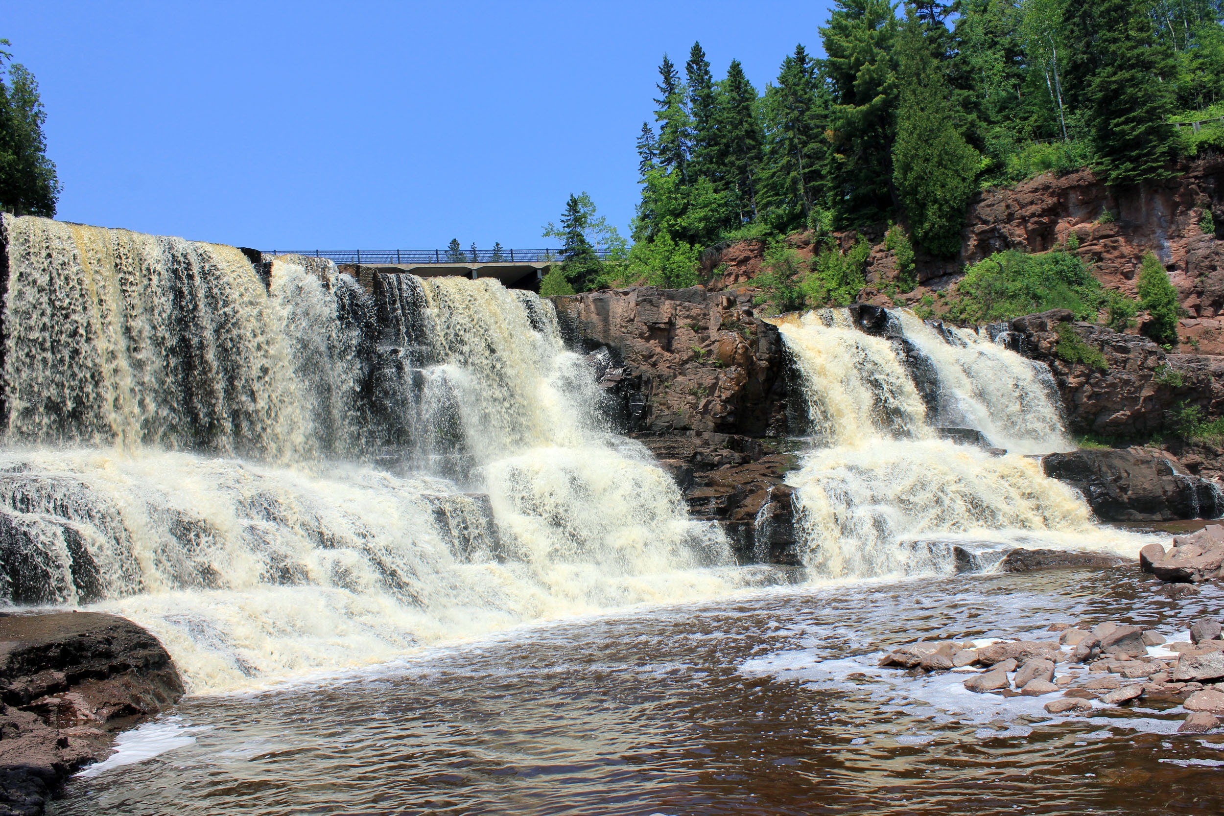 falls, day, gooseberry falls, usa, flowing, plant, motion, power in nature, water, flowing water, blurred motion, minnesota, gooseberry falls state park, HD Wallpaper