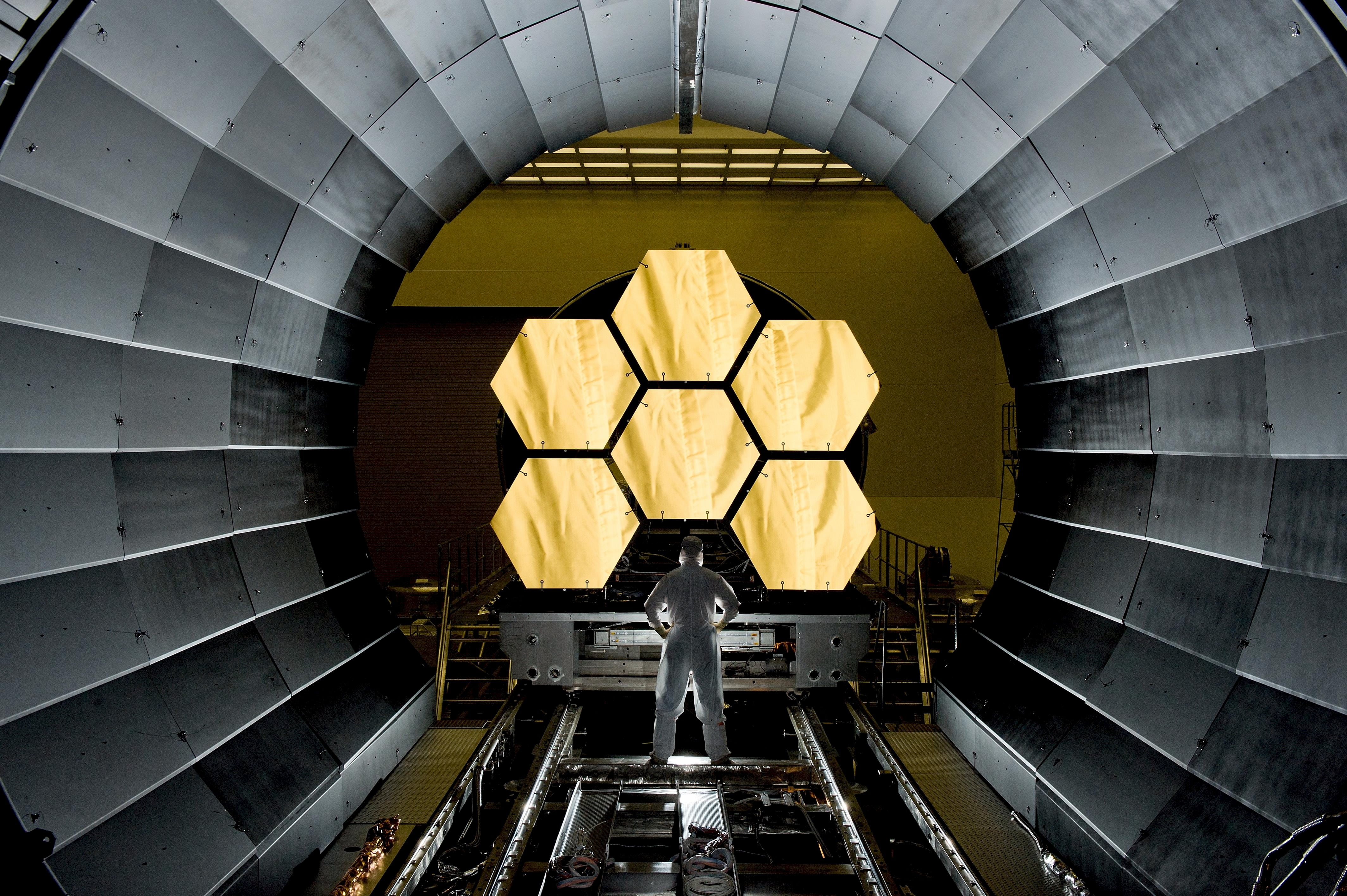 scientific, architecture and art, directly below, futuristic, space telescope, day, no people, man, precision, aerospace industry, low angle view, cosmos, HD Wallpaper