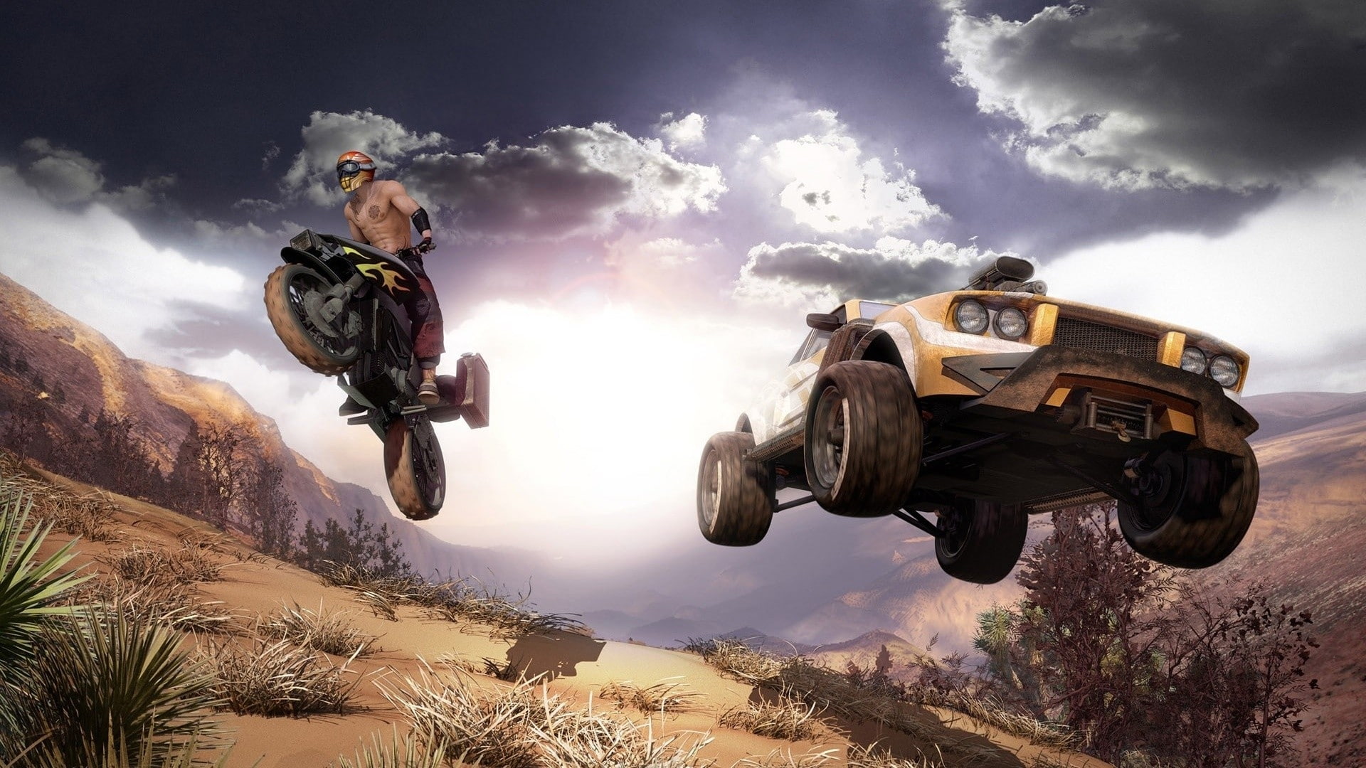 art, motocross, deserts, digital, Rally, radical, bikes, motorbikes, hd, sports, tattoos, nature, mountains, dirt, fuel, 1080P, HD Wallpaper