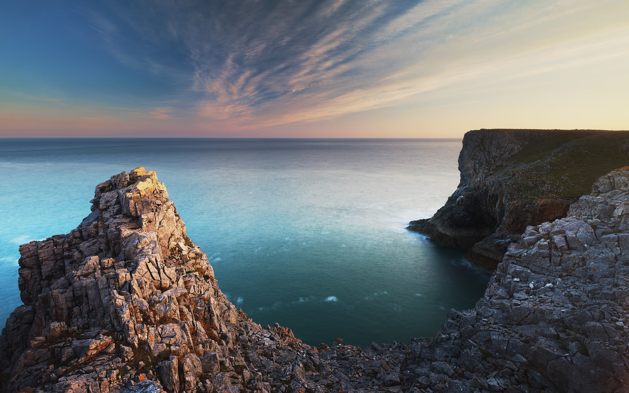 South, Rocks, Wales, 2K, Coast, Pembroke, Sea, HD Wallpaper