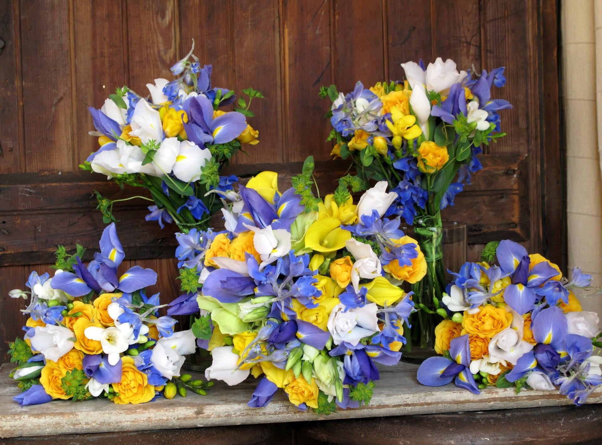 bunch of flowers, bouquet, freshness, daffodil, choice, green Color, arrangement, plant, calla lilies, white, yellow, colors, flower, flower Head, easter, HD Wallpaper