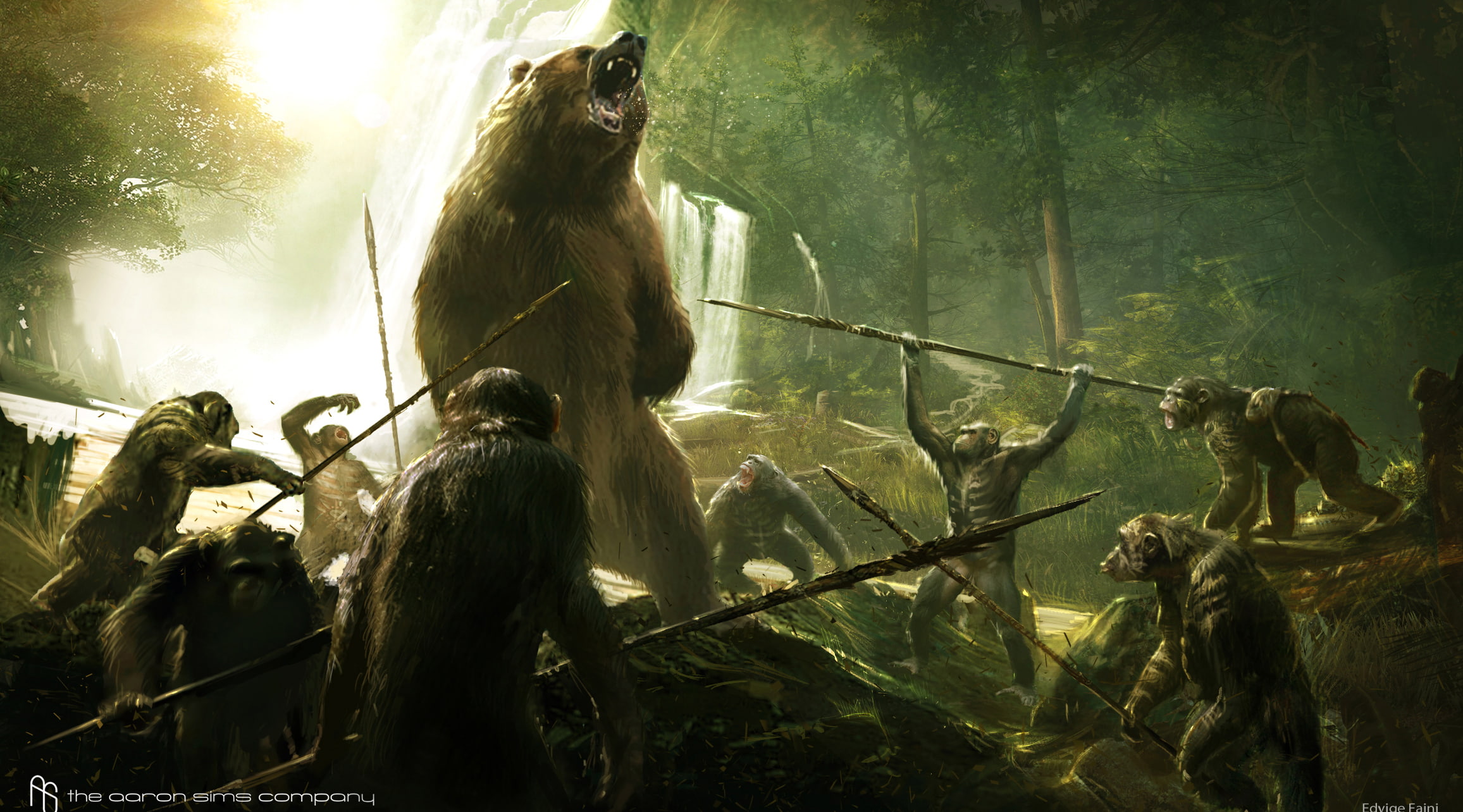 Planet of the apes: the Revolution, Dawn of the Planet of the Apes, 1080P, hunting, bear, HD Wallpaper