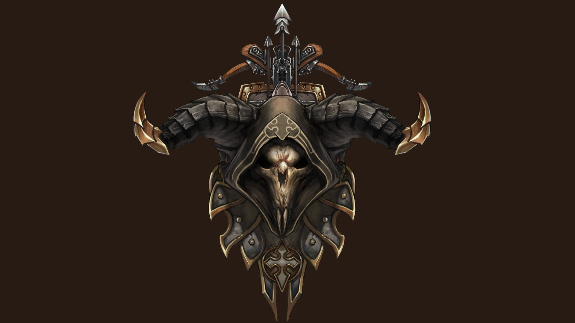 Demon Hunter (Diablo III), Diablo III, monster, illustration, Diablo, 1080P, skull, HD Wallpaper