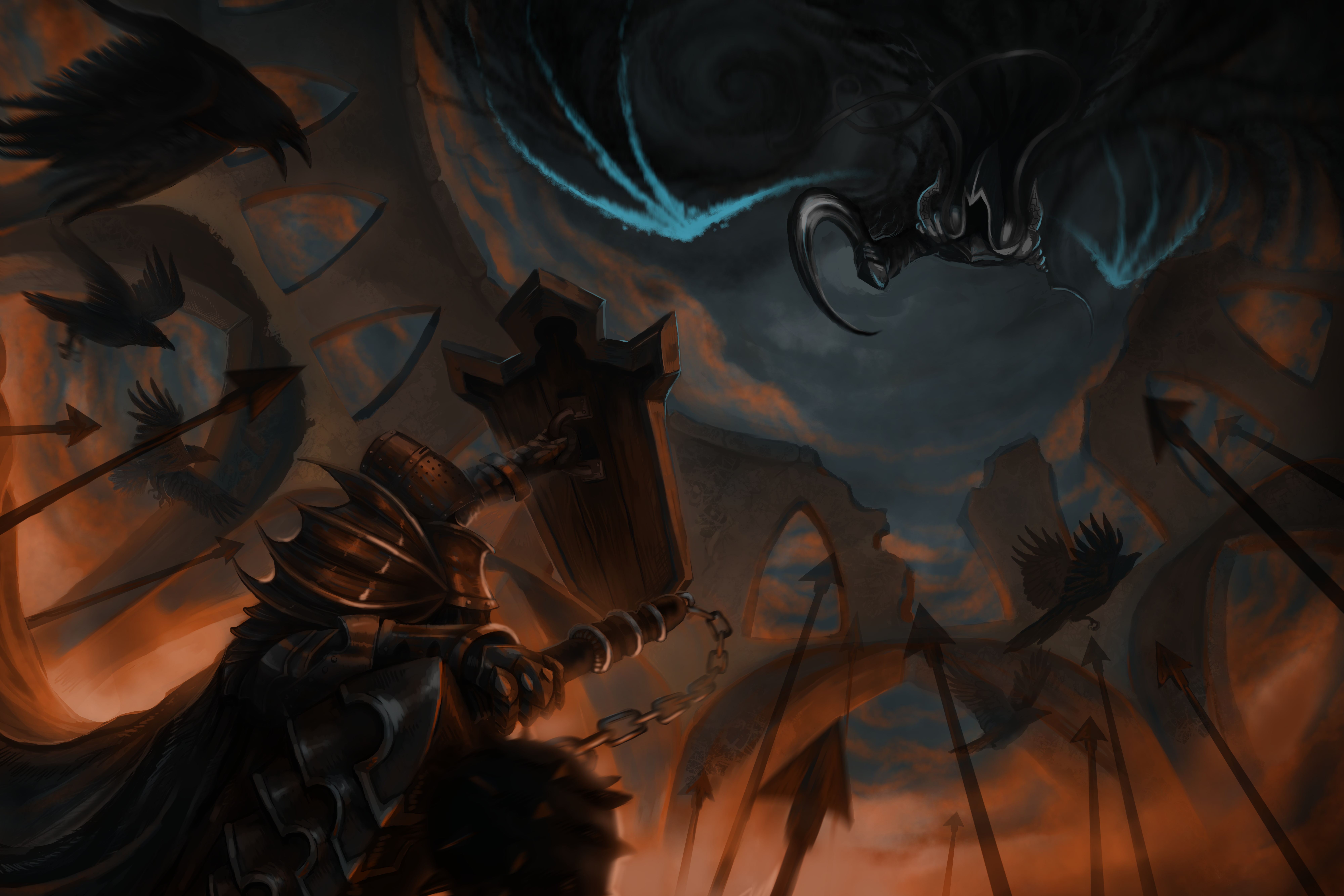 Diablo III: Reaper Of Souls, Diablo, Malthael (Diablo III), Crusader (Diablo III), 8K, HD Wallpaper