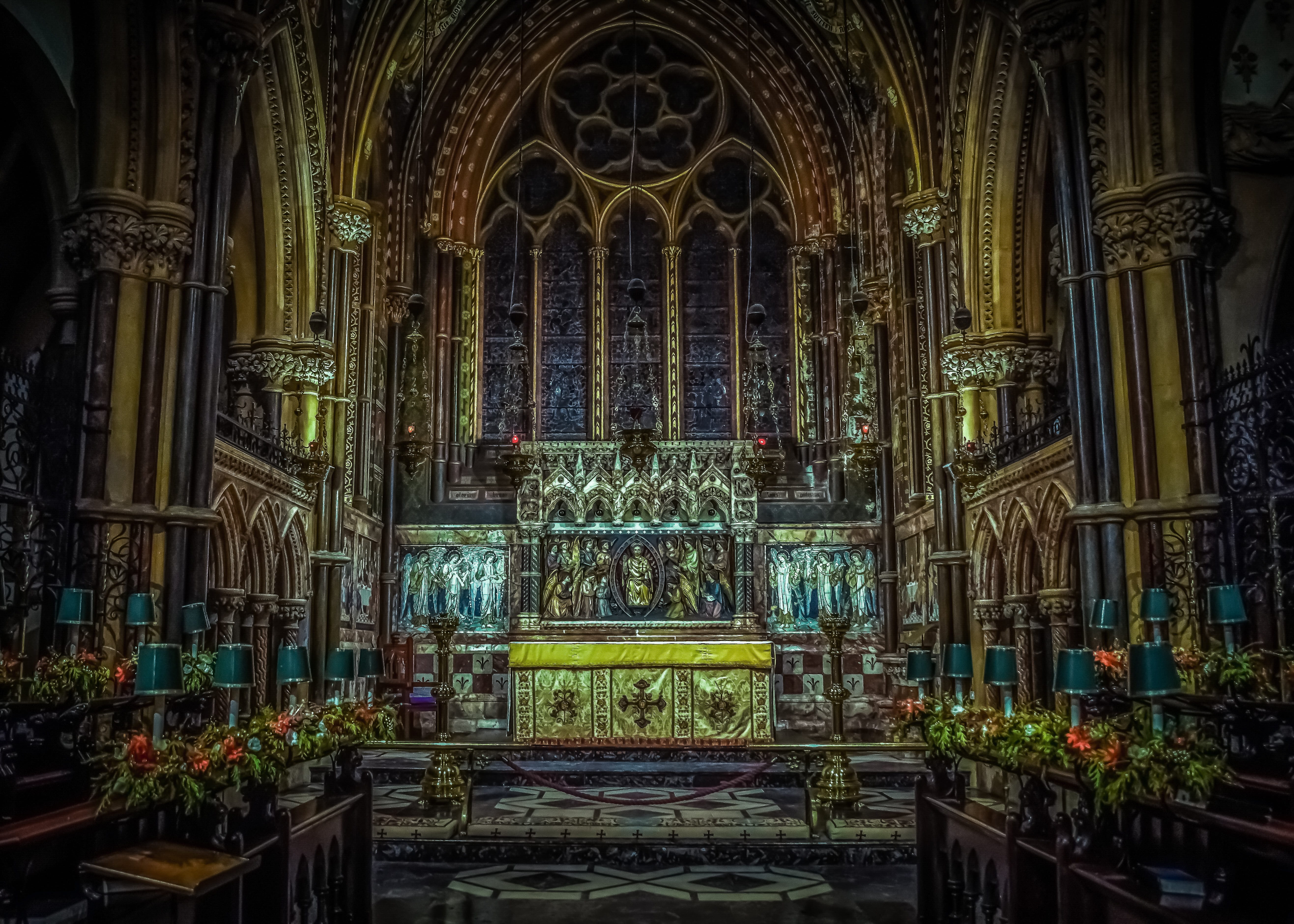 the past, architectural column, spirituality, built structure, interior, gothic, belief, arch, 5K, place of worship, building, religion, aisle, uk, ornate, HD Wallpaper