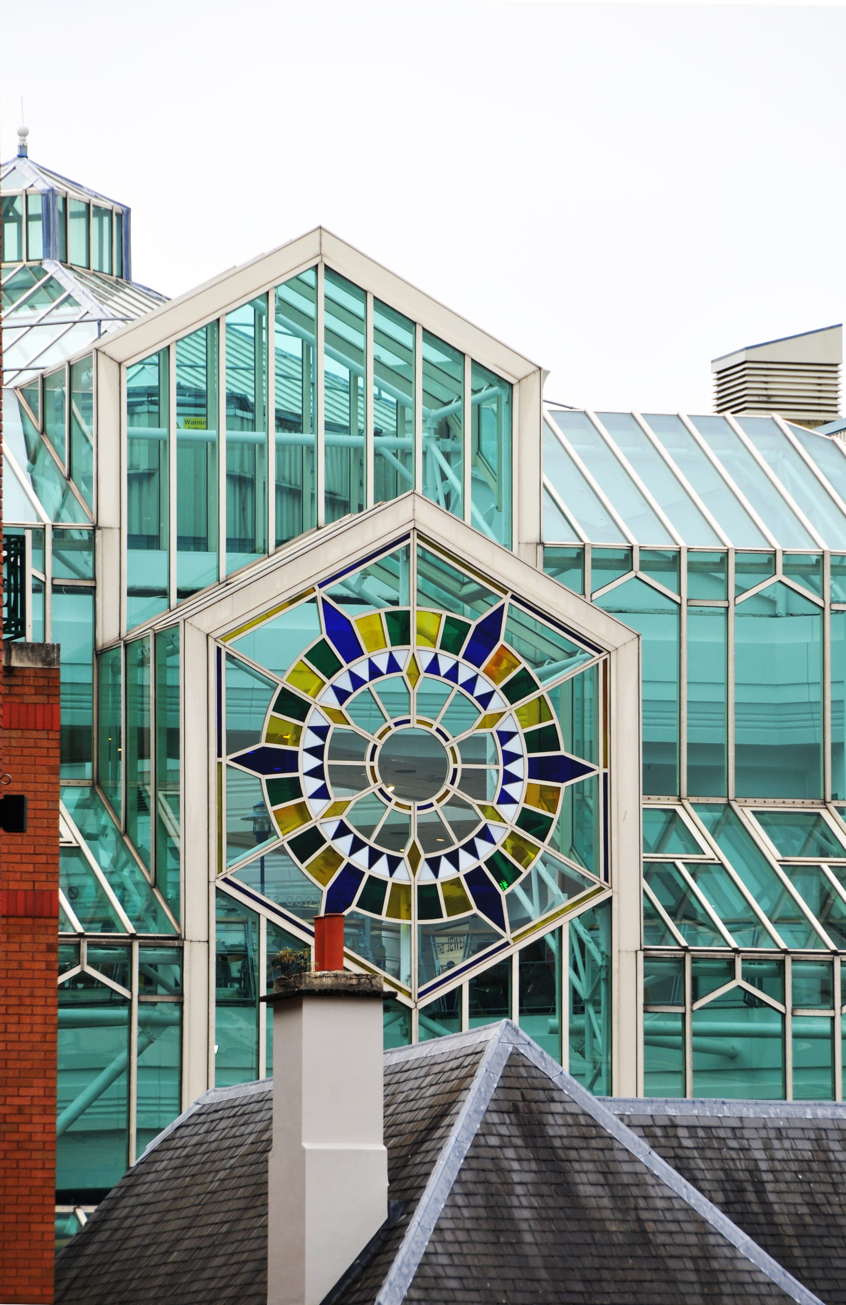 glass, architecture, day, transparency, city, clear sky, multi colored, luxury, stained glass, bristol, nature, geometric shape, creativity, built structure, Phone HD Wallpaper