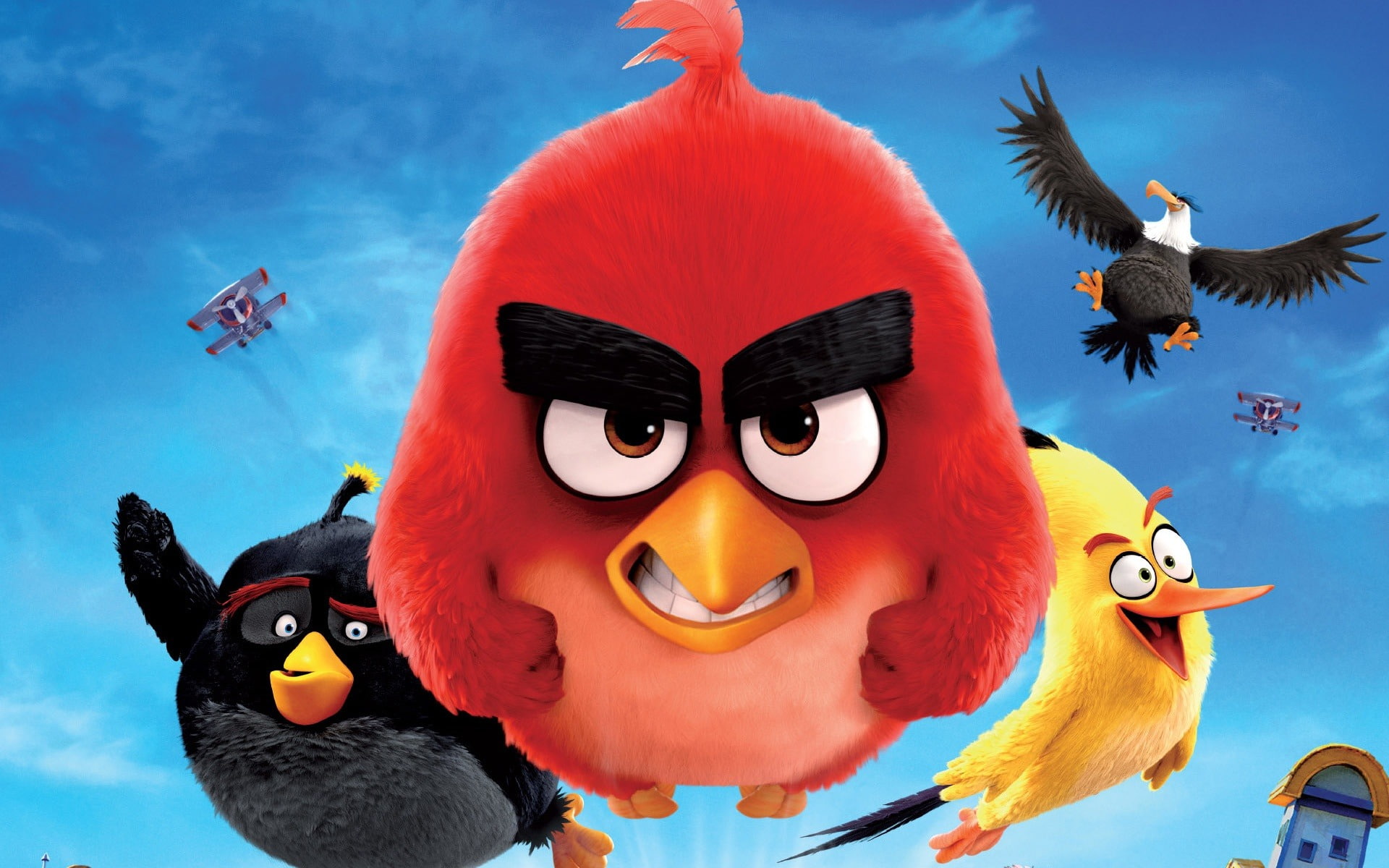 bird, fun, posters, sky, disguise, movies, day, representation, outdoors, 1080P, animal representation, halloween, animal wildlife, flying, HD Wallpaper