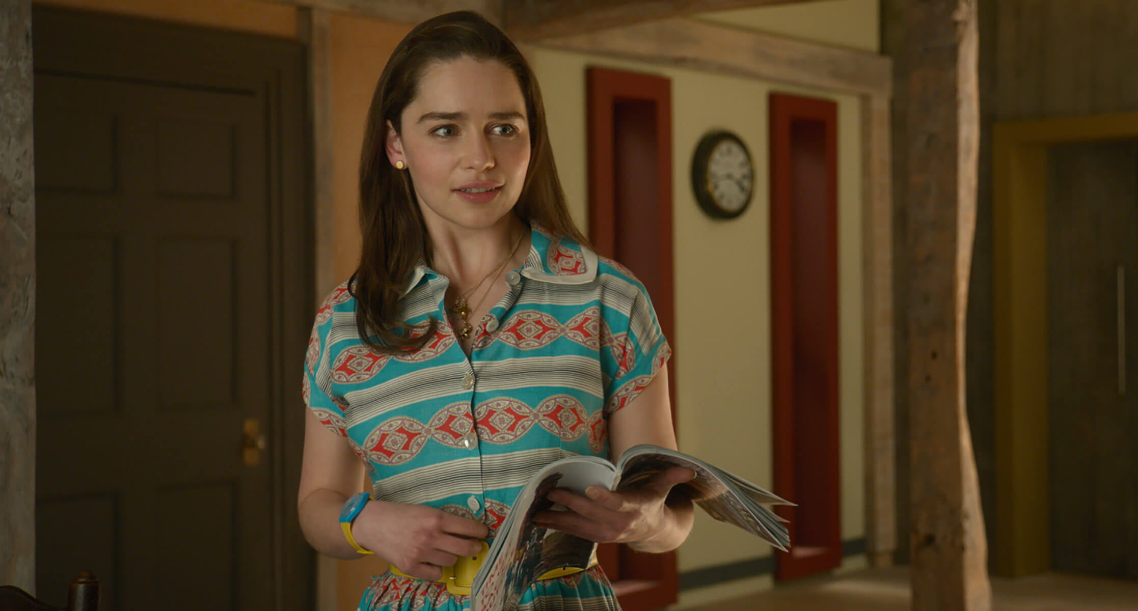young women, hairstyle, indoors, holding, looking at camera, emilia clarke, real people, women, teenager, long hair, lifestyles, 2016 movies, portrait, HD Wallpaper
