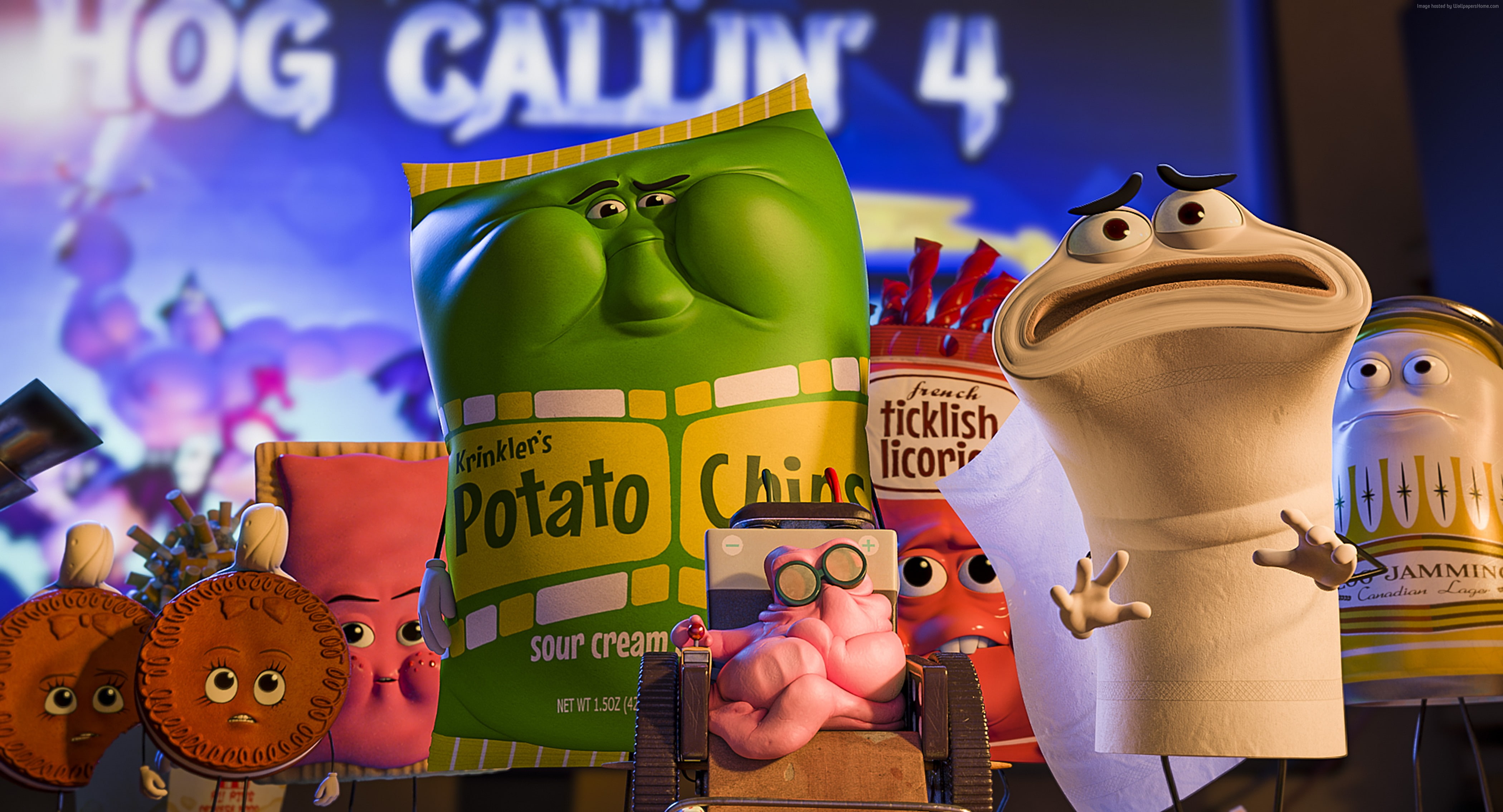 male likeness, human representation, 4K, arts culture and entertainment, Sausage Party, focus on foreground, market, communication, no people, western script, HD Wallpaper