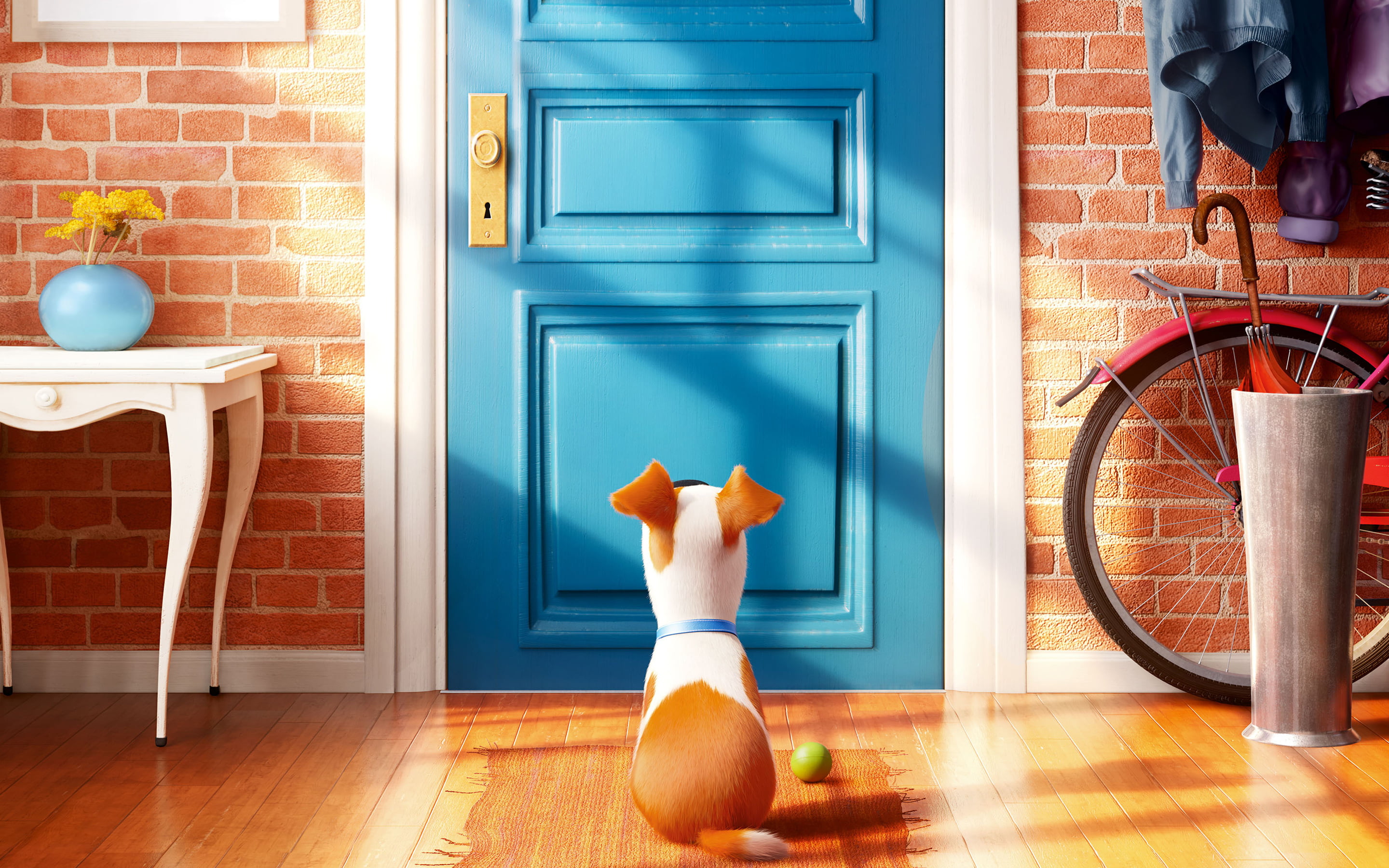 the secret life of pets, domestic Life, nature, illustration, wall - Building Feature, human body part, entrance, modern, brick, domestic Kitchen, white, HD Wallpaper