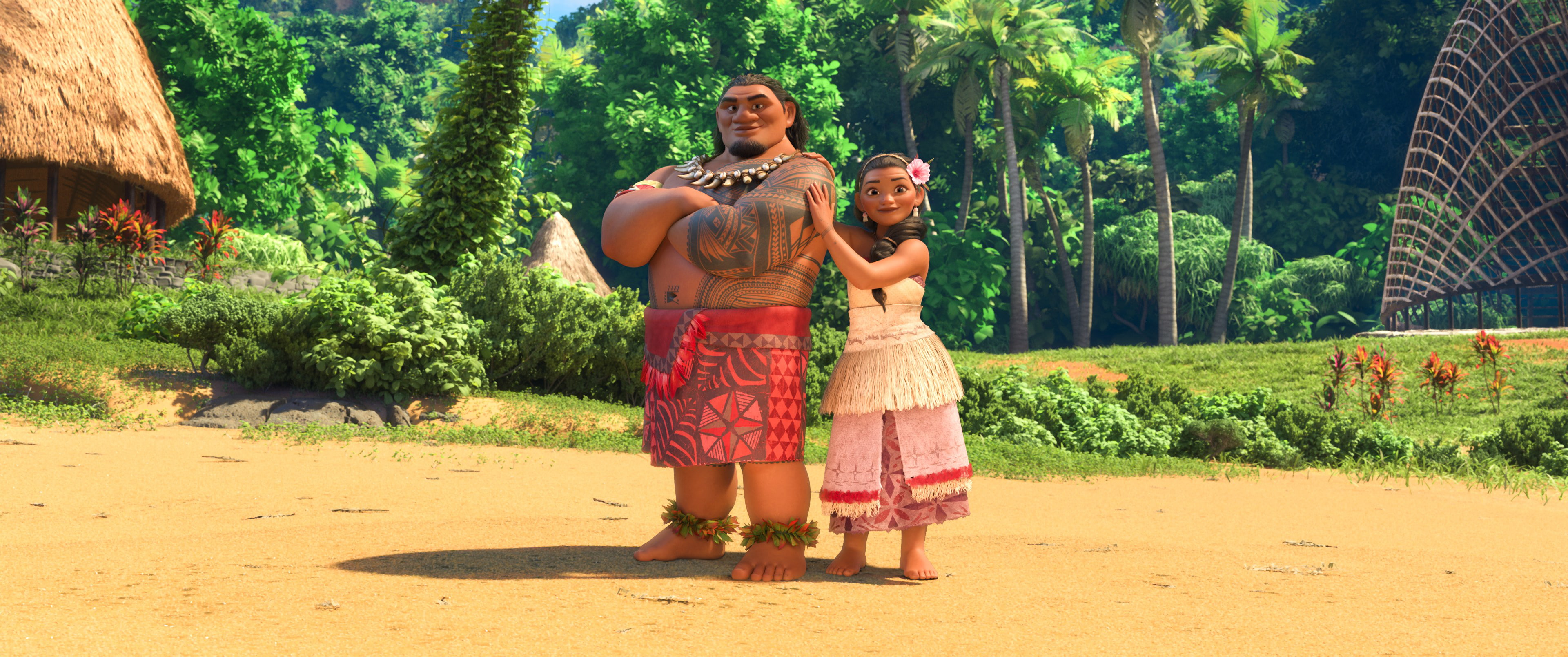front view, looking at camera, plant, Sina, couple - relationship, 4K, standing, nature, togetherness, sunlight, men, Animation, outdoors, Moana, real people, HD Wallpaper
