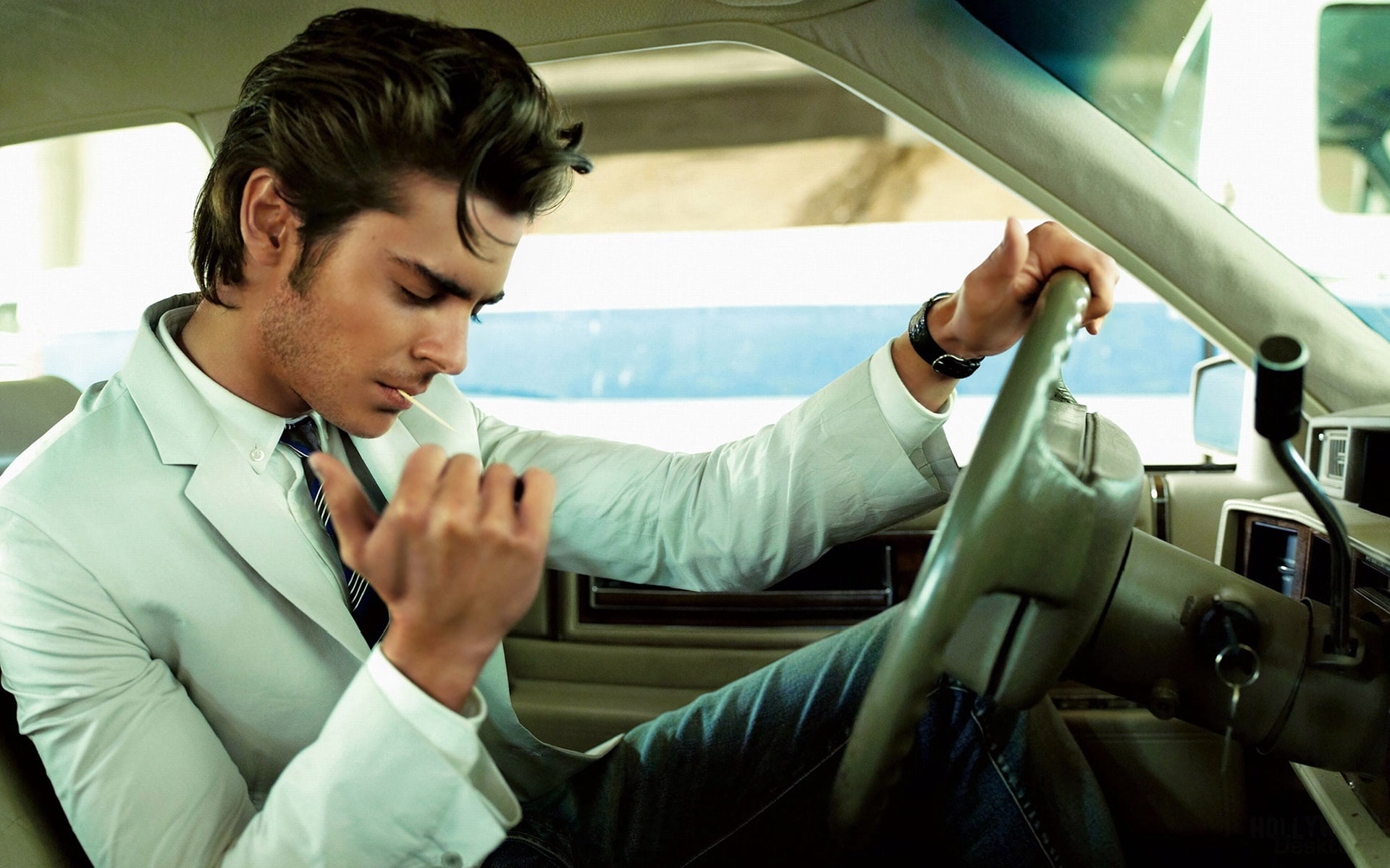young Men, stylish, charming, day, driver, people, travel, outdoors, 1080P, window, sitting, car, motor vehicle, men, lifestyles, indoors, businessman, HD Wallpaper